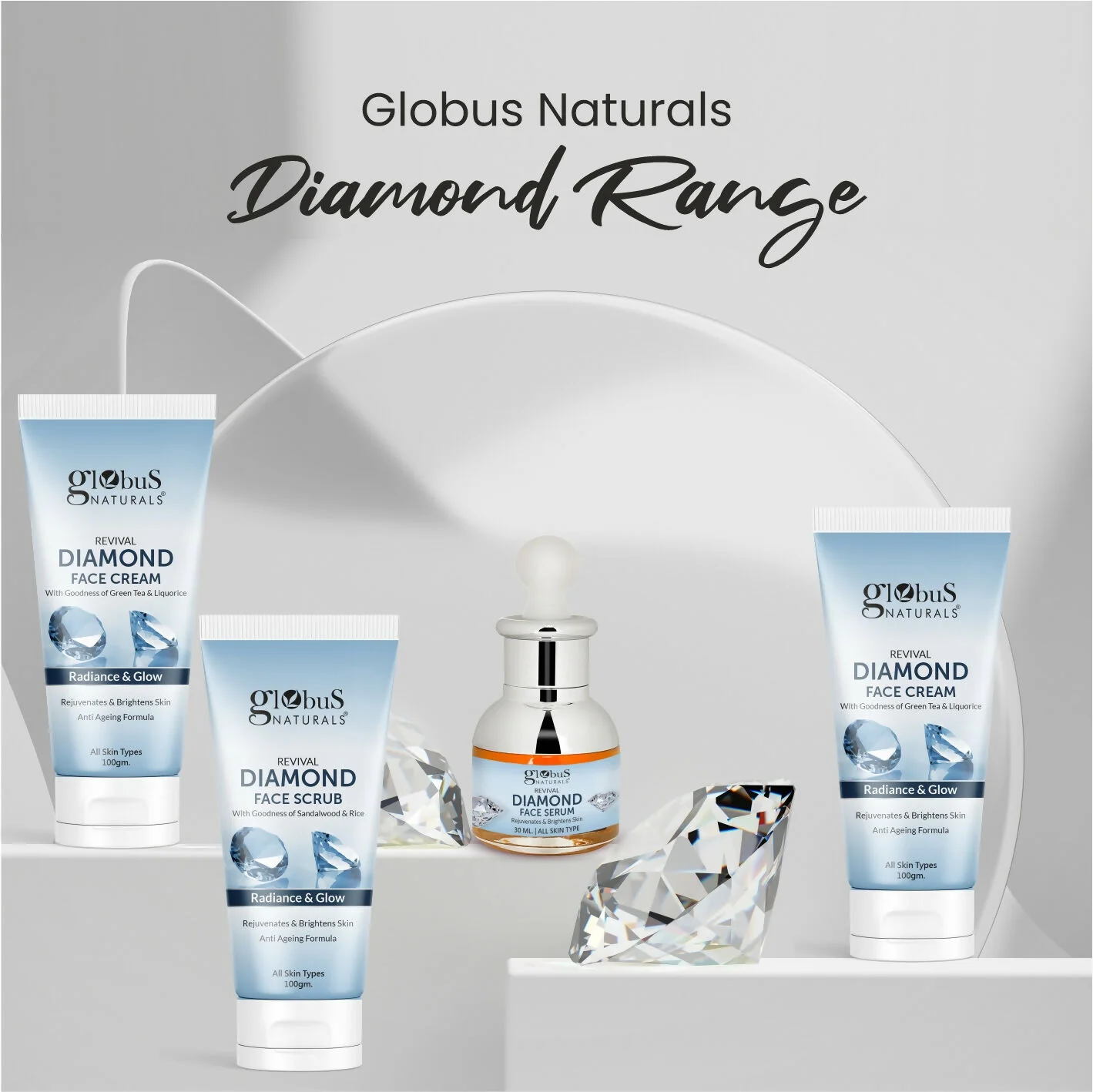 Globus Naturals Revival Diamond Shine Boosting & Anti Ageing Face Serum - Image 6