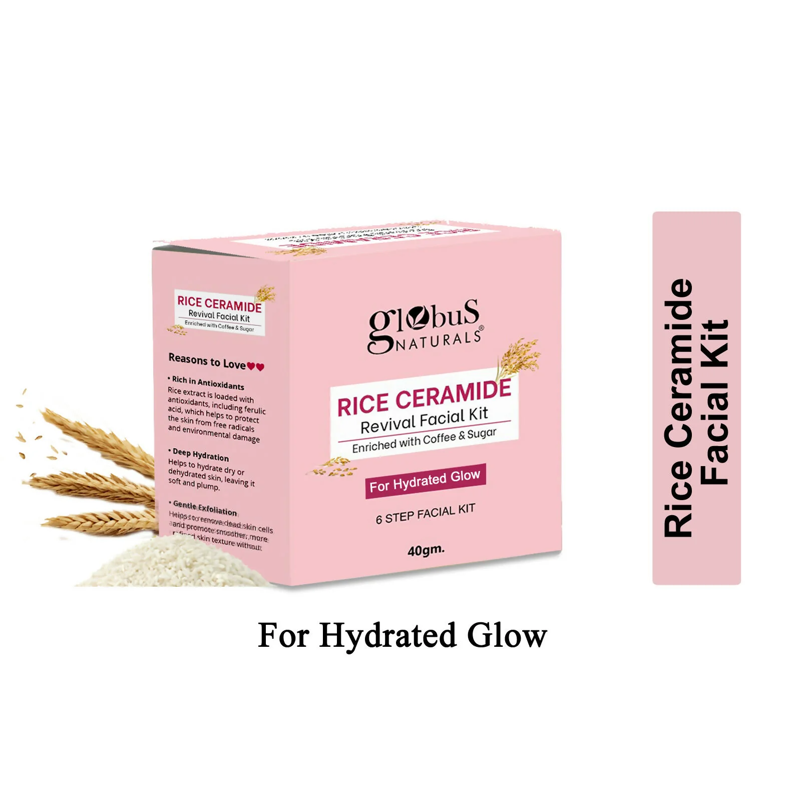 Globus Naturals Rice Ceramide 6 Step Facial Kit For Korean Glass Skin - Image 2