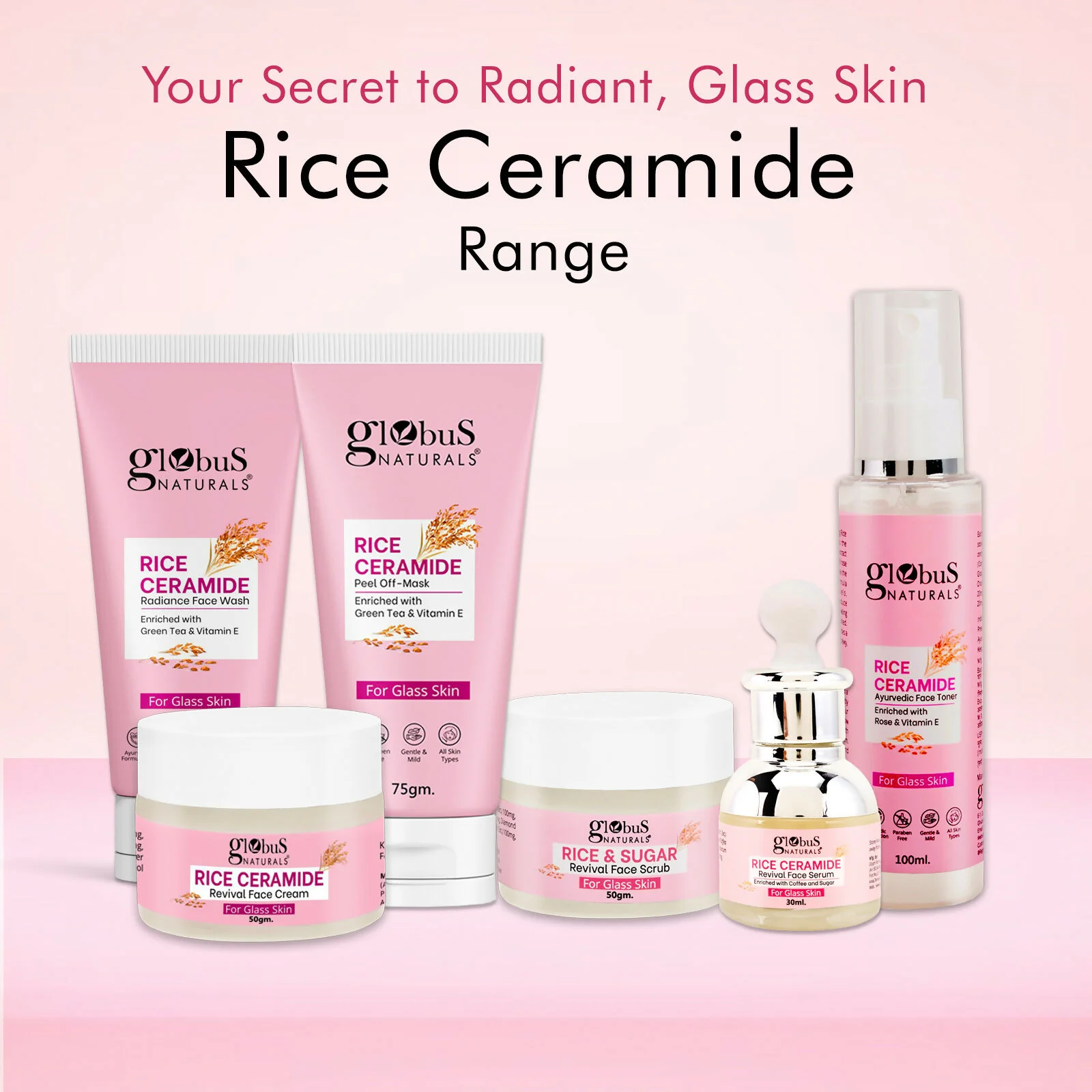 Globus Naturals Rice Ceramide Ayurvedic Face Toner, For Korean Glass Skin - Image 9
