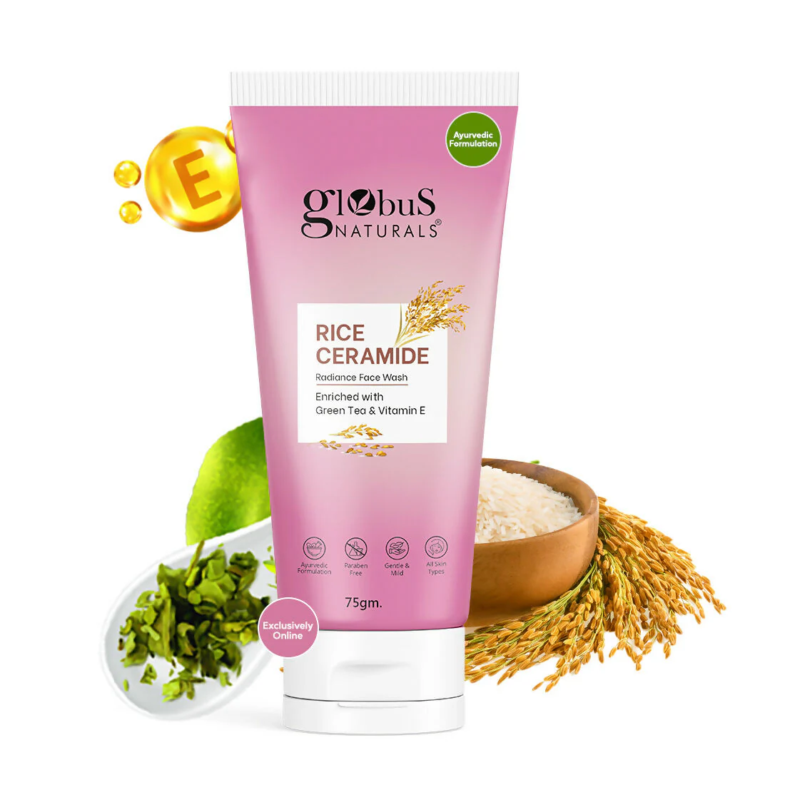 Globus Naturals Rice Ceramide Face Wash - Image 2