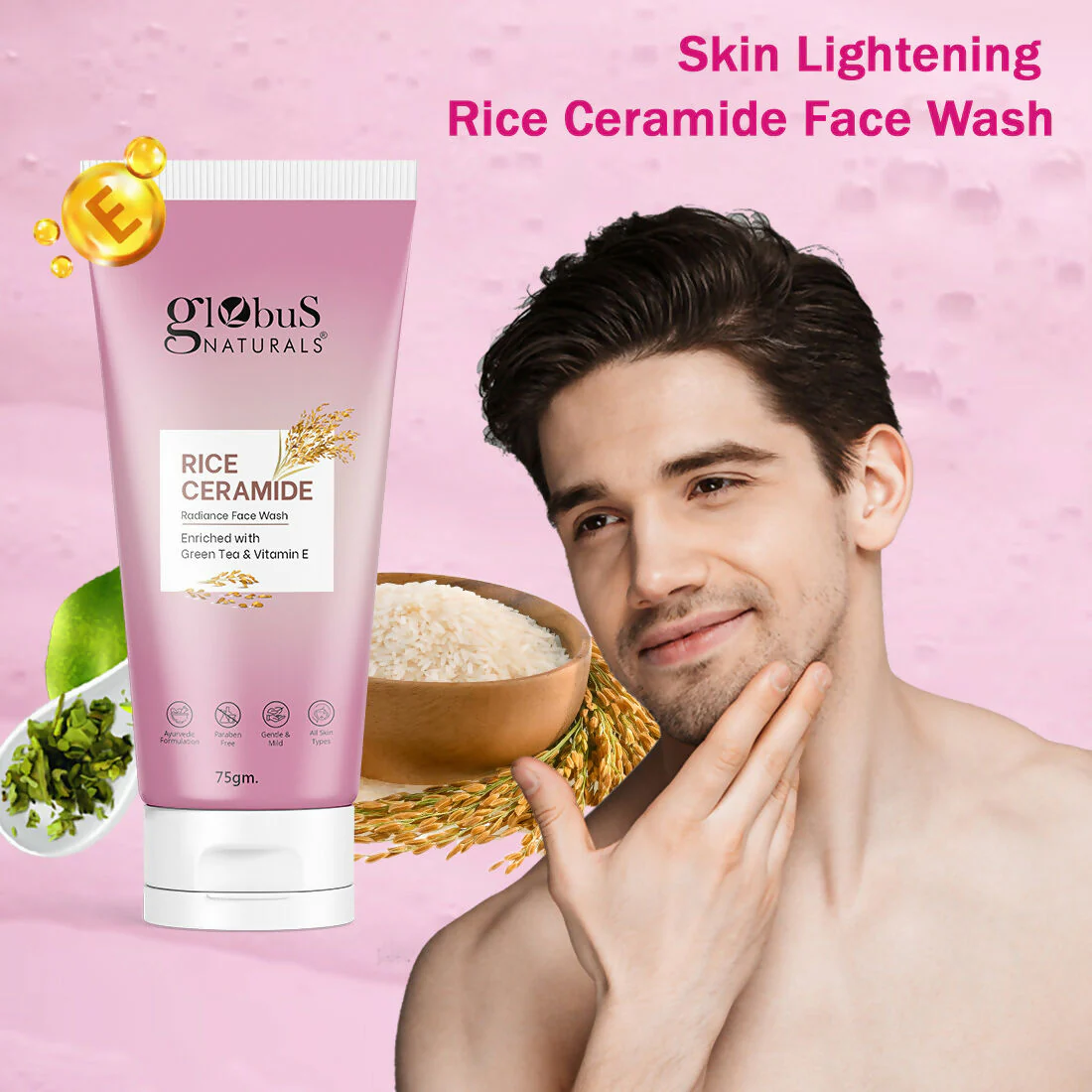 Globus Naturals Rice Ceramide Face Wash - Image 3