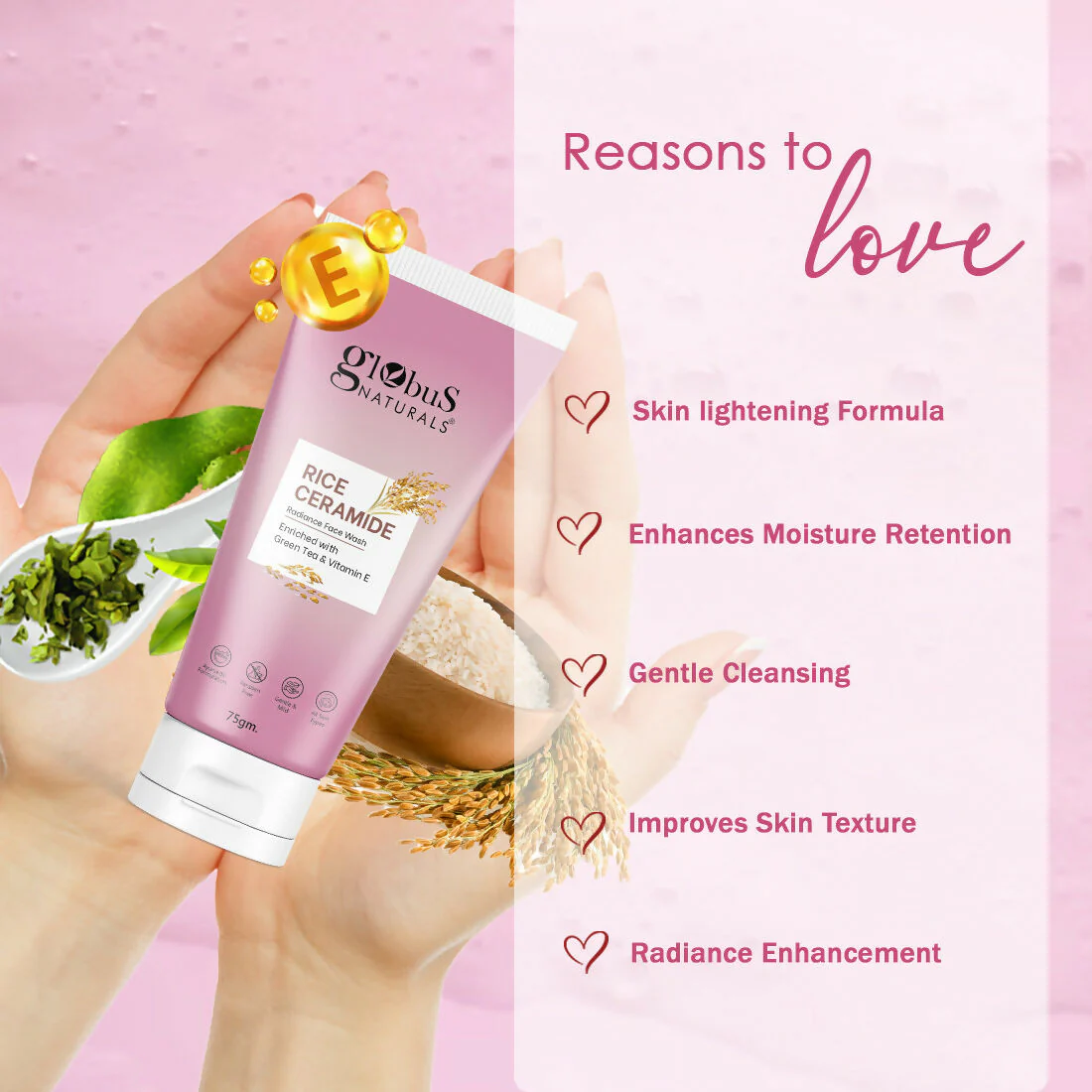 Globus Naturals Rice Ceramide Face Wash - Image 4