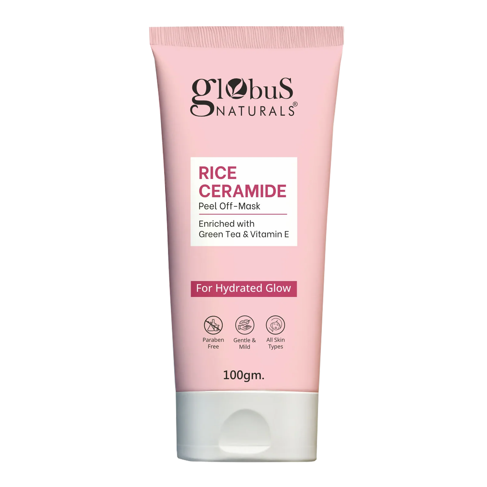 Globus Naturals Rice Ceramide Peel Off Mask, For Hydrated Glow Skin