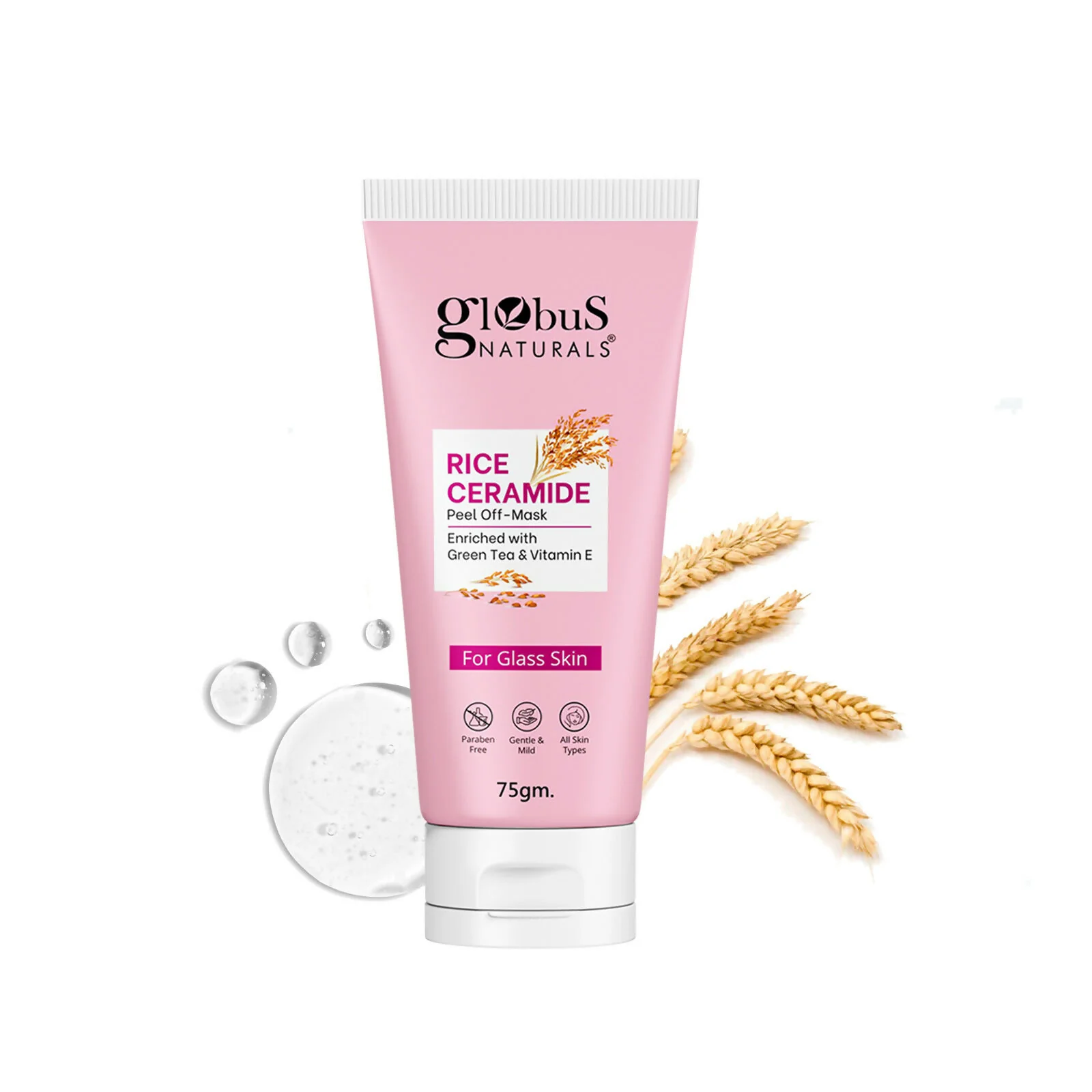 Globus Naturals Rice Ceramide Peel Off Mask, For Korean Glass Skin - Image 2