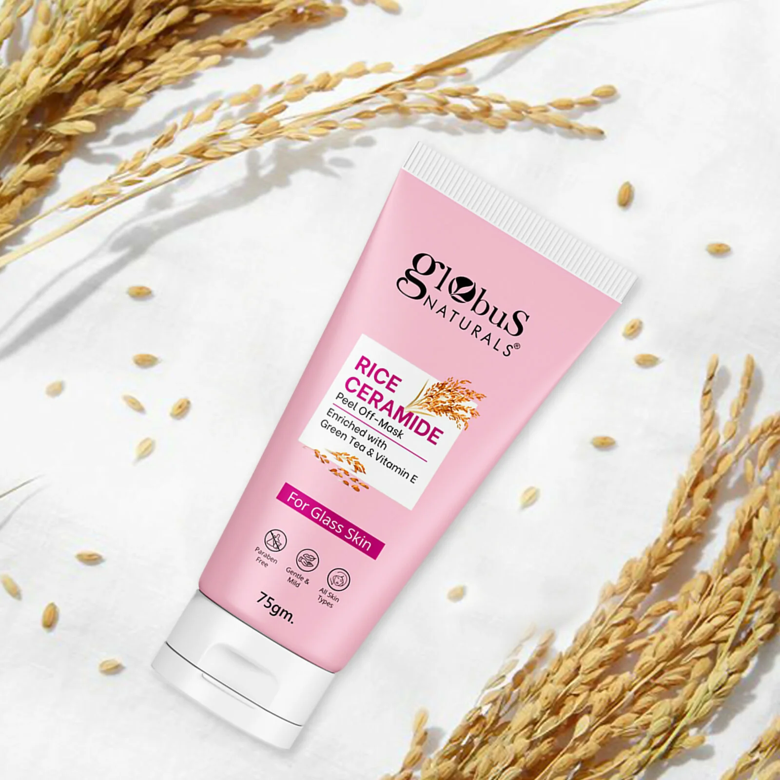 Globus Naturals Rice Ceramide Peel Off Mask, For Korean Glass Skin - Image 6