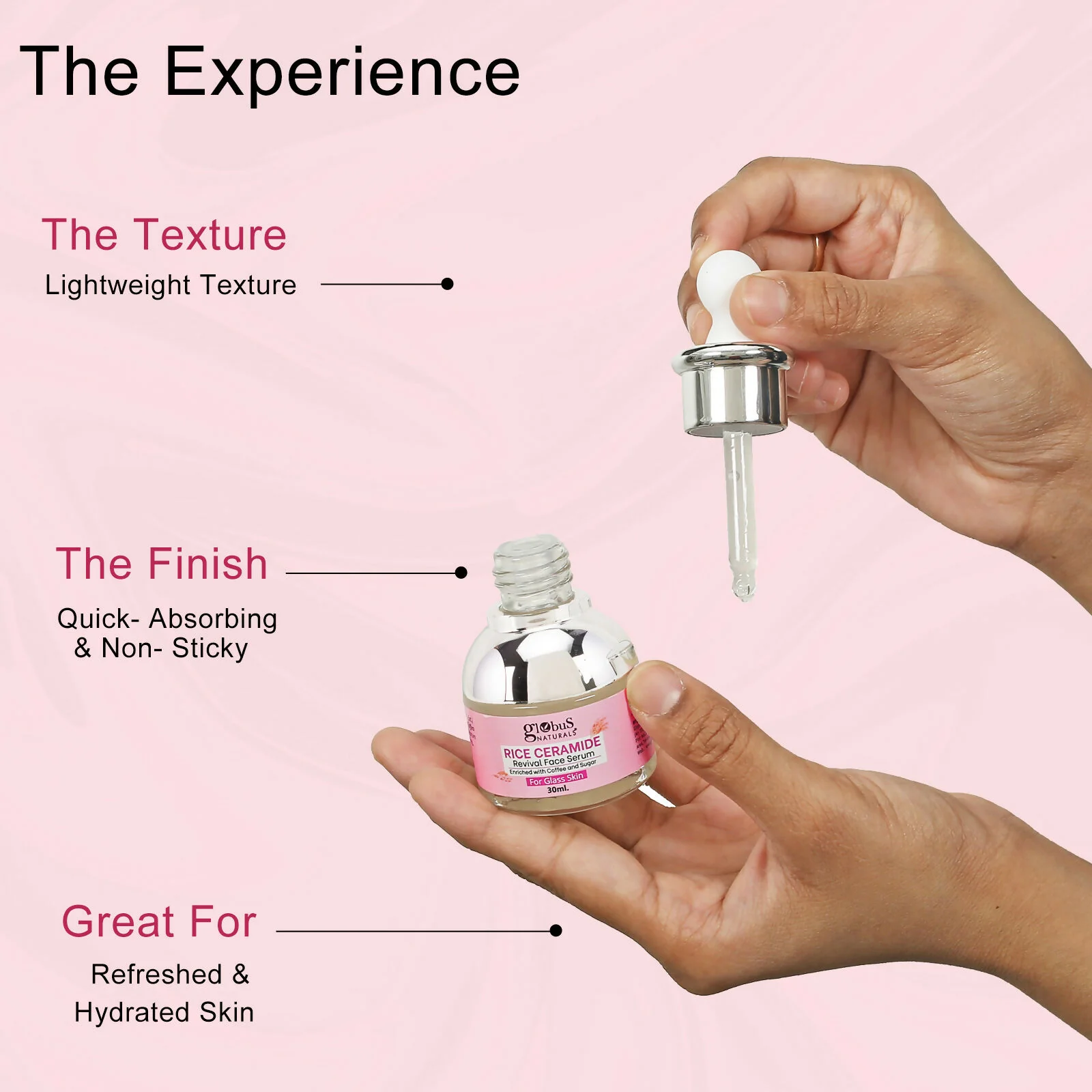 Globus Naturals Rice Ceramide Revival Face Serum, For Korean Glass Skin - Image 8