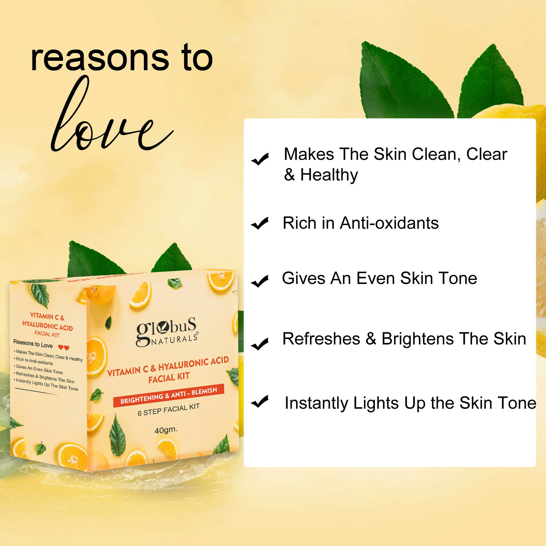 Globus Naturals Vitamin C & Hyaluronic Acid Facial Kit - Image 6