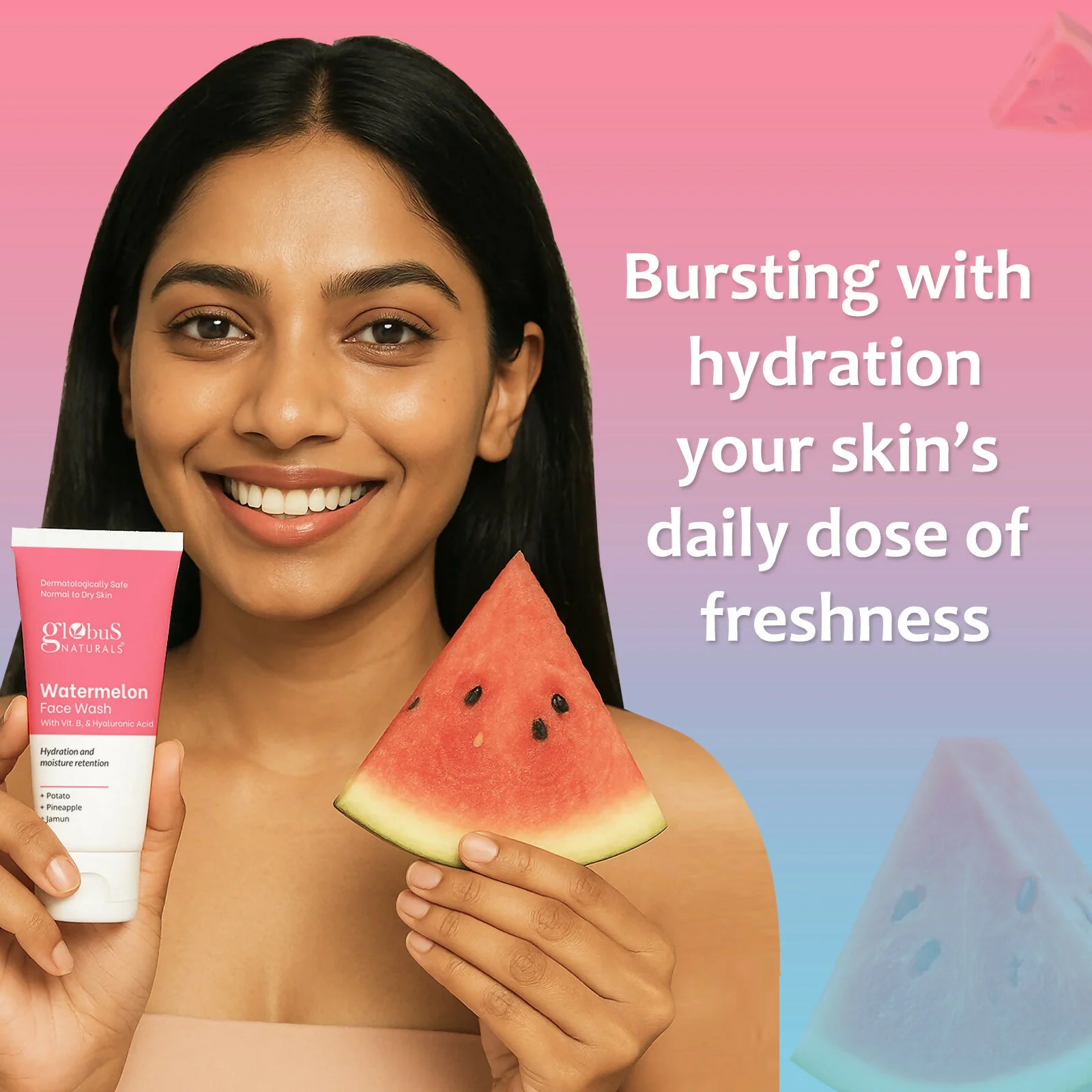 Globus Naturals Watermelon Face Wash with Vitamin B3 & Hyaluronic Acid - Image 7