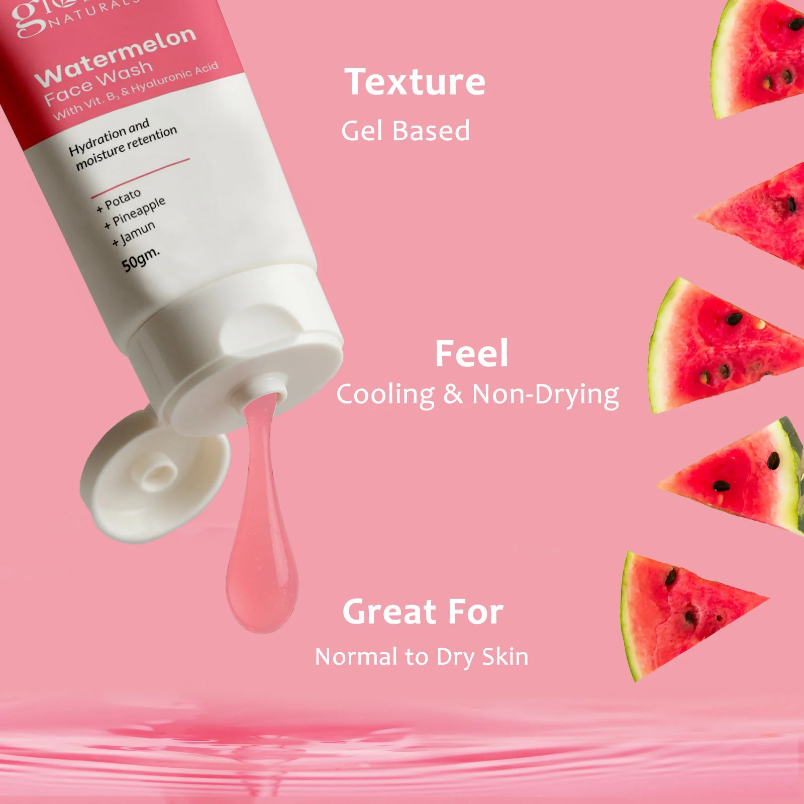 Globus Naturals Watermelon Face Wash with Vitamin B3 & Hyaluronic Acid - Image 9