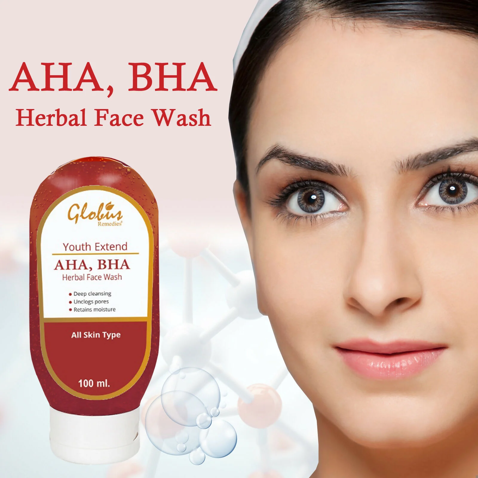 Globus Remedies AHA BHA & Kojic Acid Face Wash, For Skin Brightening - Image 3