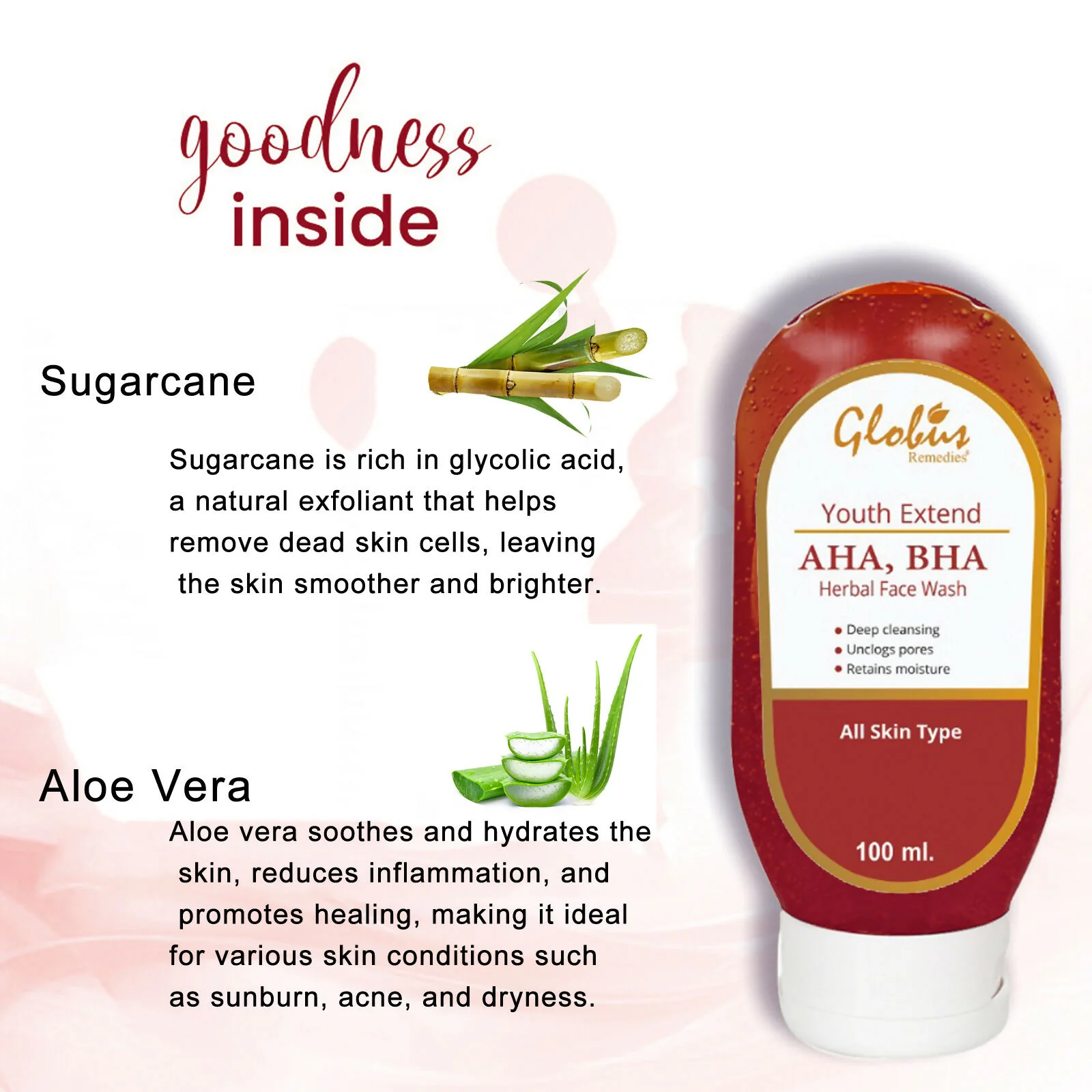 Globus Remedies AHA BHA & Kojic Acid Face Wash, For Skin Brightening - Image 5
