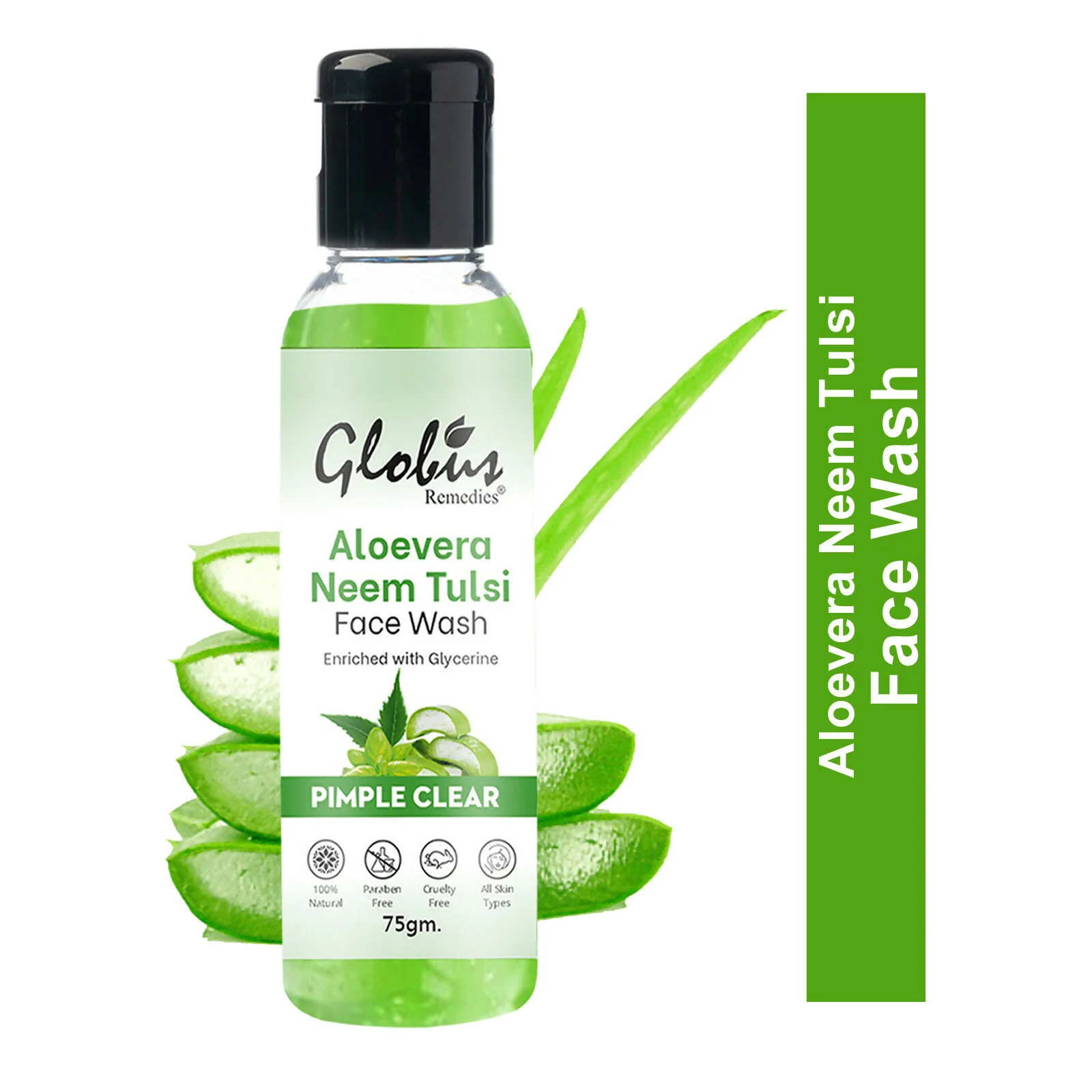 Globus Remedies Aloe vera Neem Tulsi Enriched With Glycerin & Oil Control Formula - Image 2