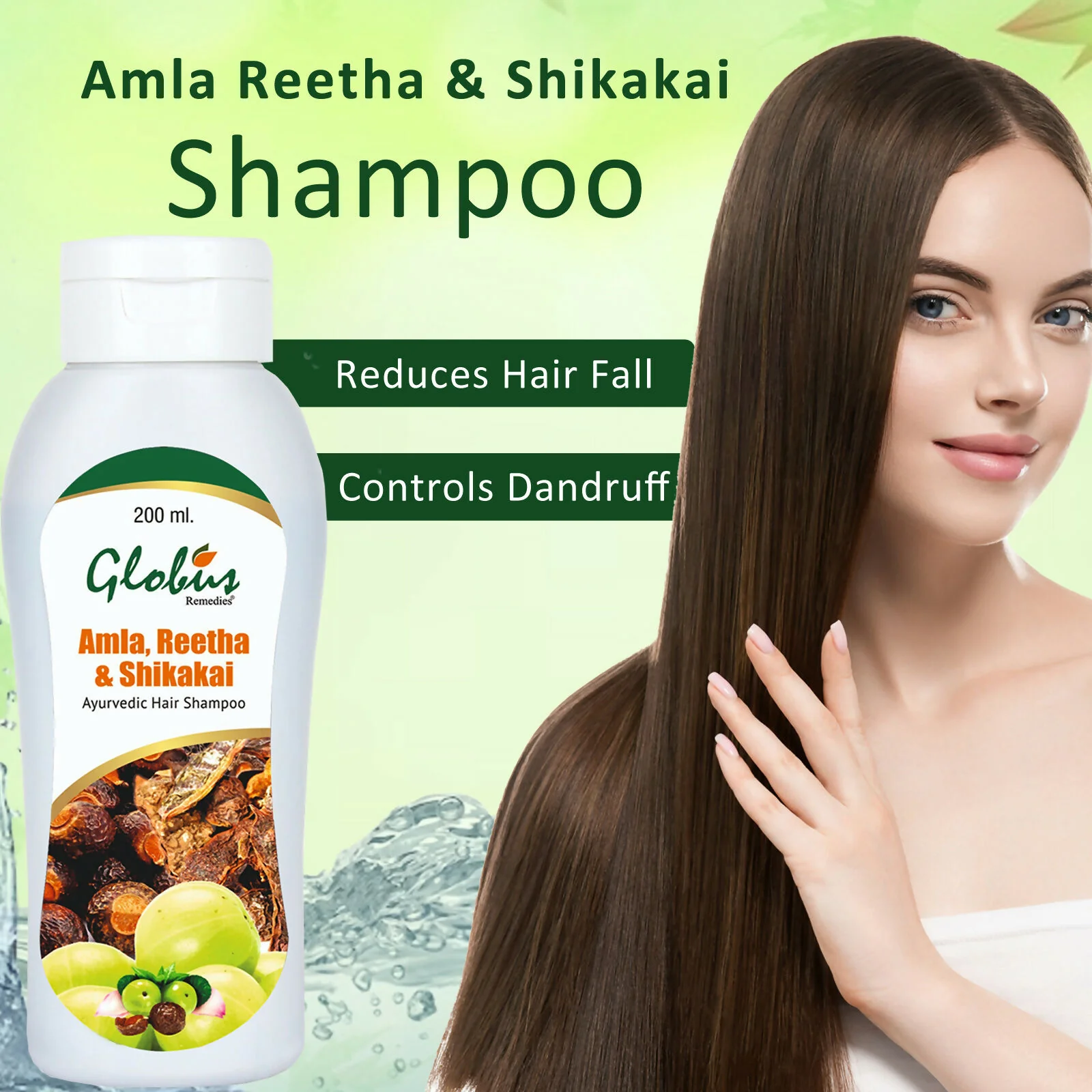 Globus Remedies Amla Reetha Shikakai Shampoo - Image 4