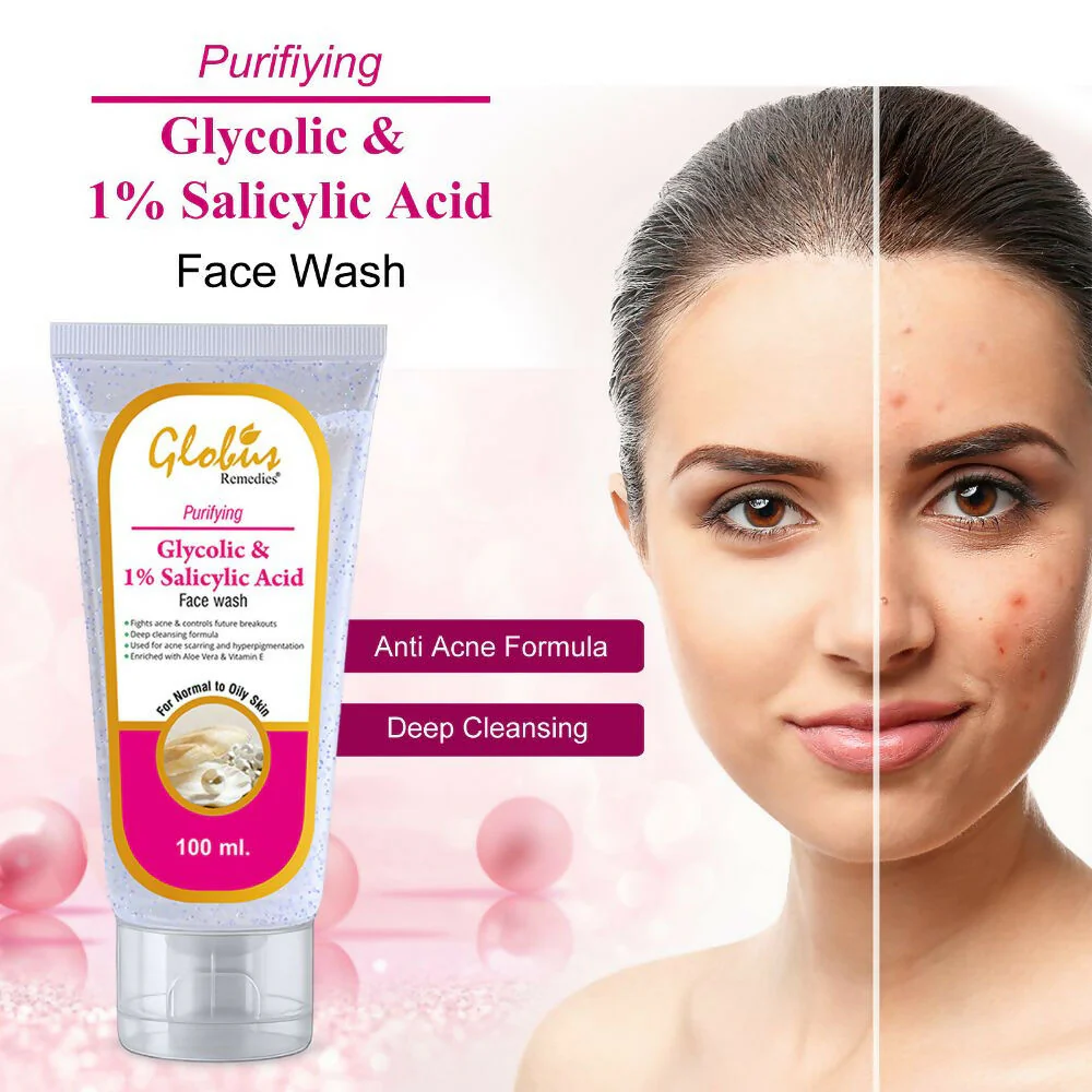 Globus Remedies Anti Acne Glycolic & 1% Salicylic Acid Face wash, For Oily & Acne Prone Skin - Image 5