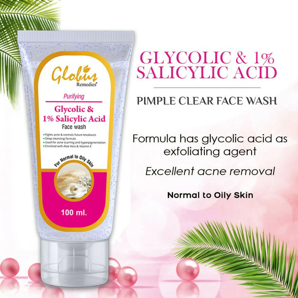 Globus Remedies Anti Acne Glycolic & 1% Salicylic Acid Face wash, For Oily & Acne Prone Skin - Image 6