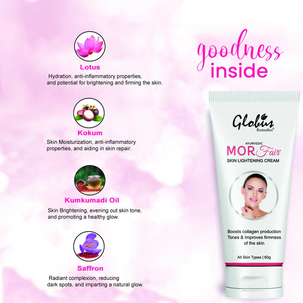 Globus Remedies Mor Fair Skin Lightening Cream, Enriched with Papaya & Orange - Image 7