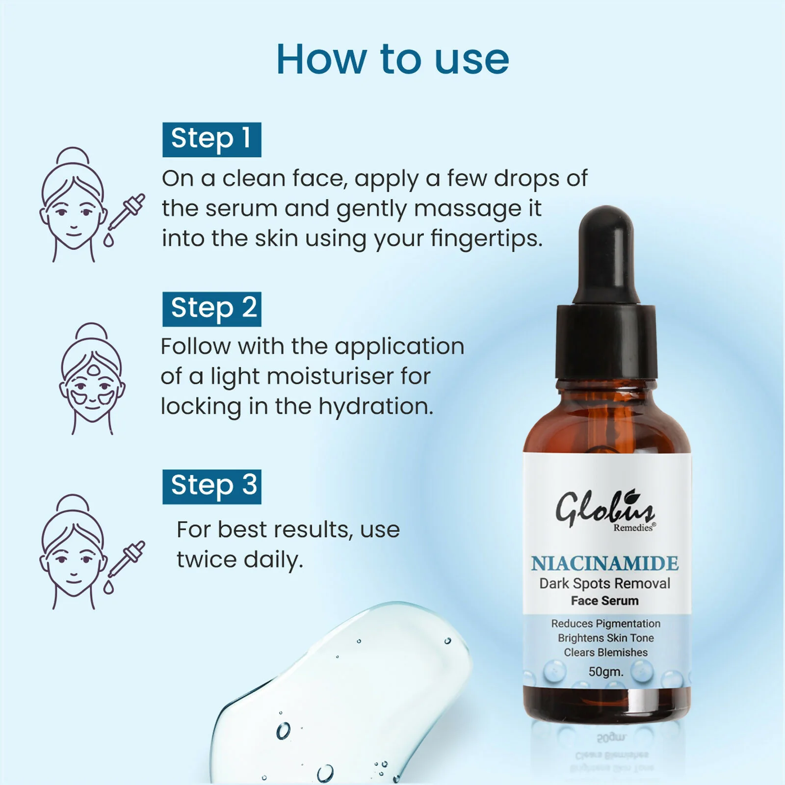 Globus Remedies Niacinamide Anti-Pigmentation Face Serum - Image 6