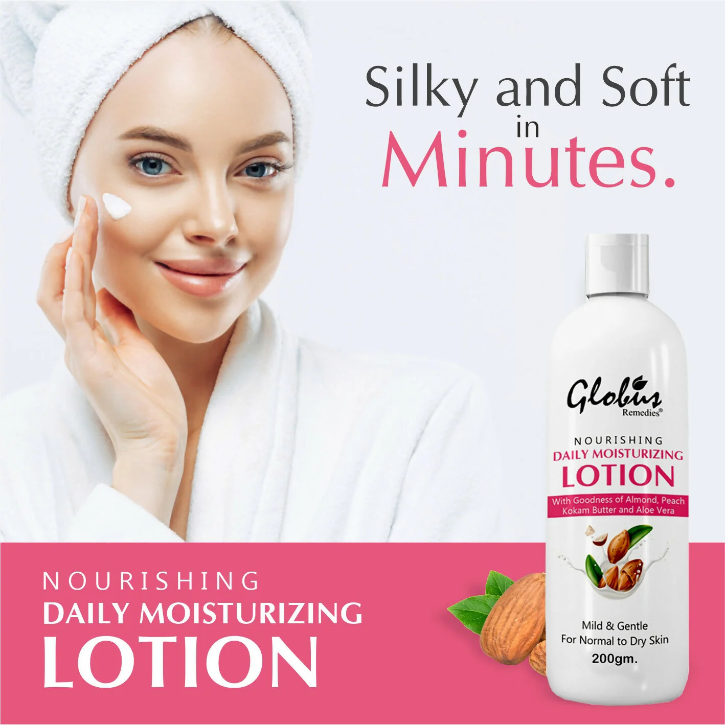 Globus Remedies Nourishing & Daily Moisturizing Body Lotion, For Silky Smooth Skin - Image 2