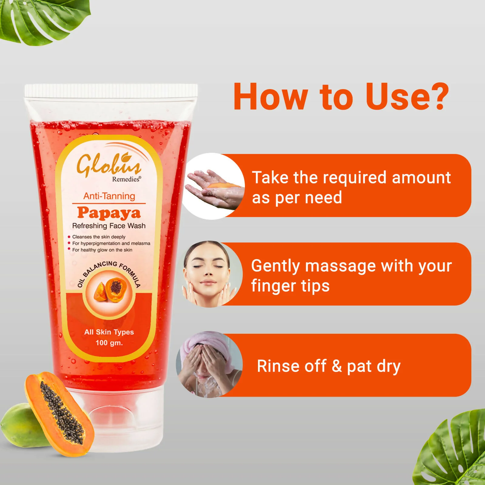 Globus Remedies Papaya Face Wash - Image 10
