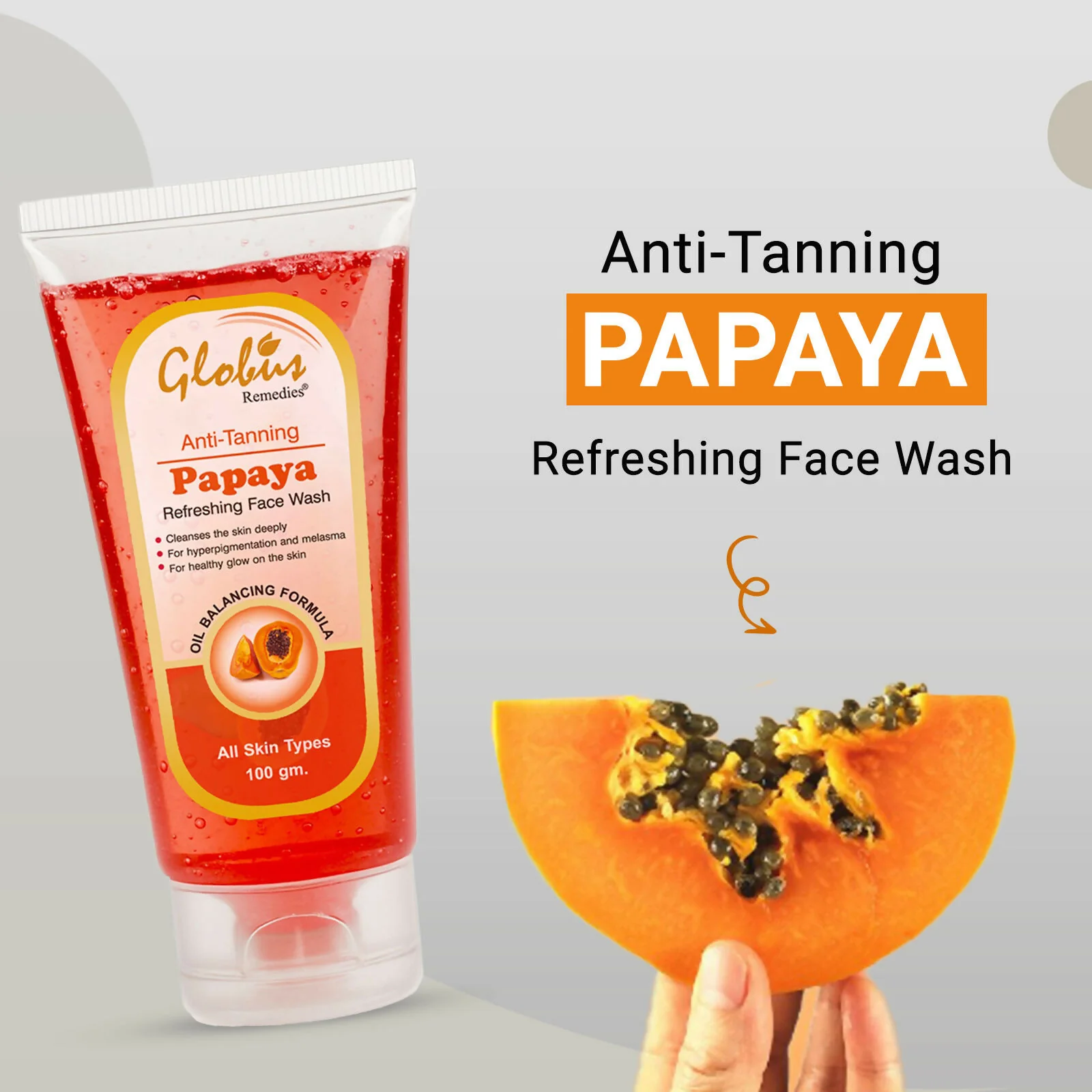 Globus Remedies Papaya Face Wash - Image 5