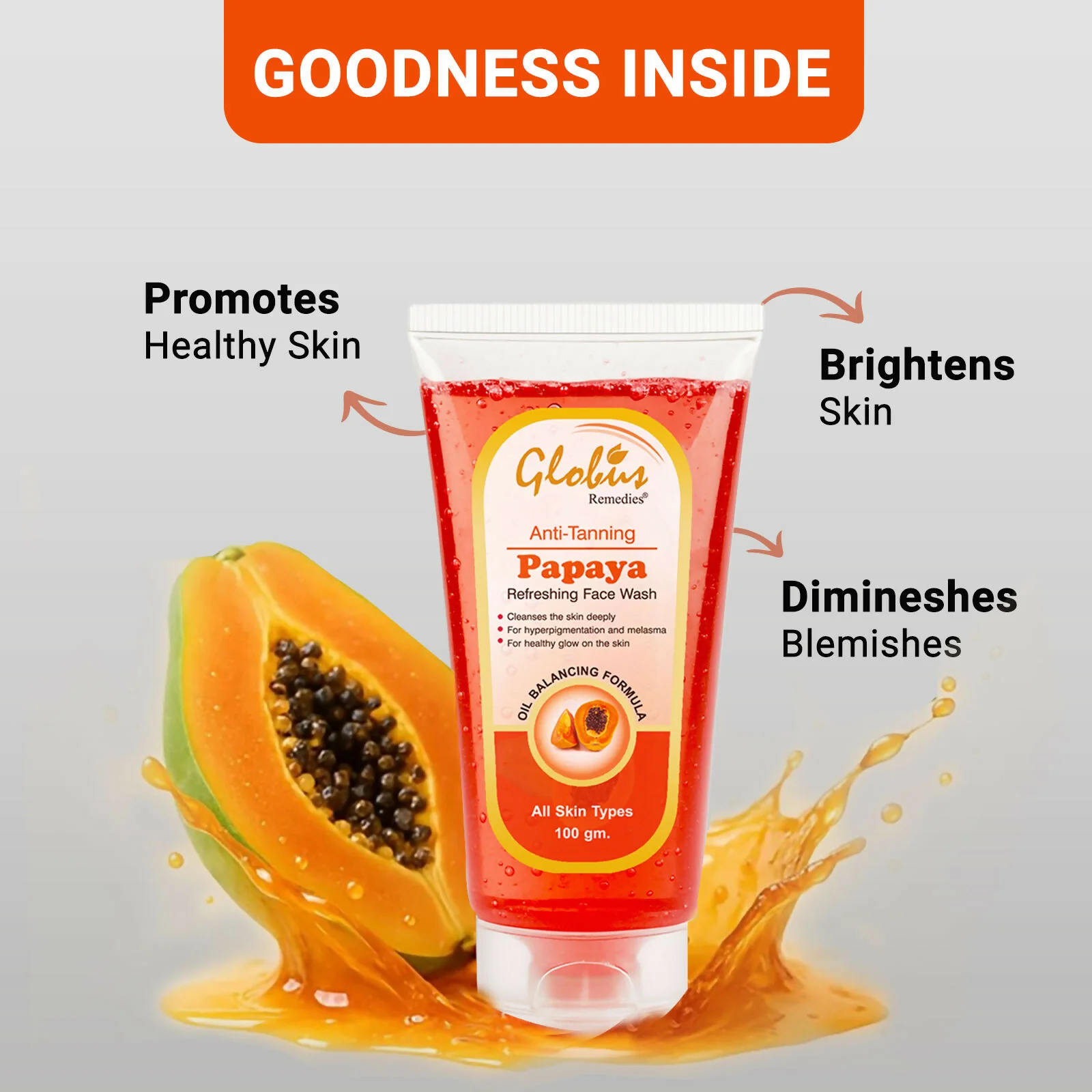 Globus Remedies Papaya Face Wash - Image 6