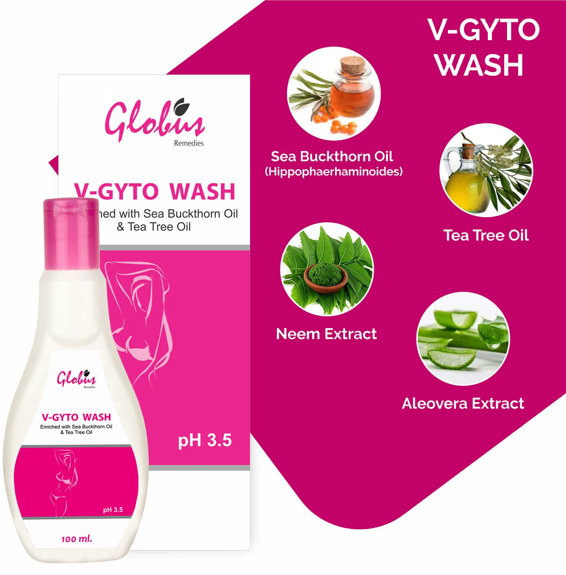 Globus Remedies V - Gyto wash enriched with Sea Buckthorn oil & Tea Tree oil - Image 5