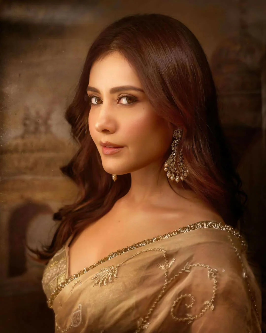 Joban Fashion Beige Rose Gold Silk Party Wear Sarees - Image 4
