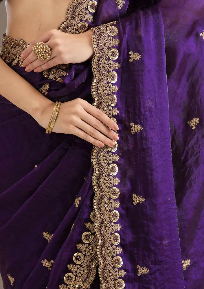 Joban Fashion Blue Frendy Satin Silk Party Wear Sarees - Image 7
