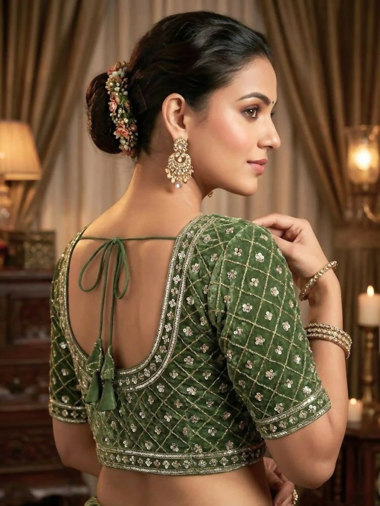 Joban Fashion Mehndi Fandy Satin Silk Party Wear Sarees - Image 8