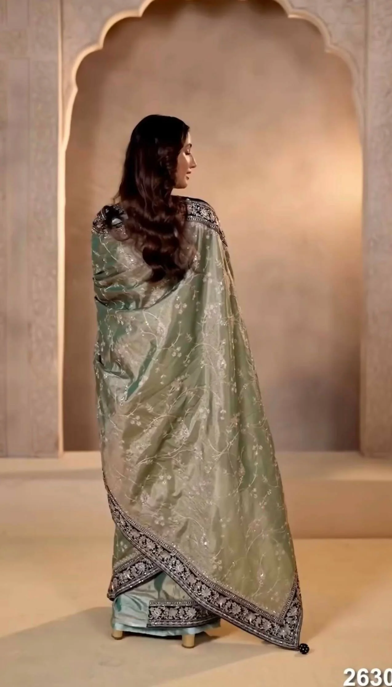 Joban Fashion Mehndi Soft Mocha Silk Party Wear Sarees - Image 5