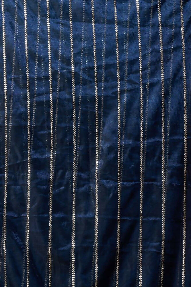 Joban Fashion Navy Blue Net Party Wear Sarees - Image 6