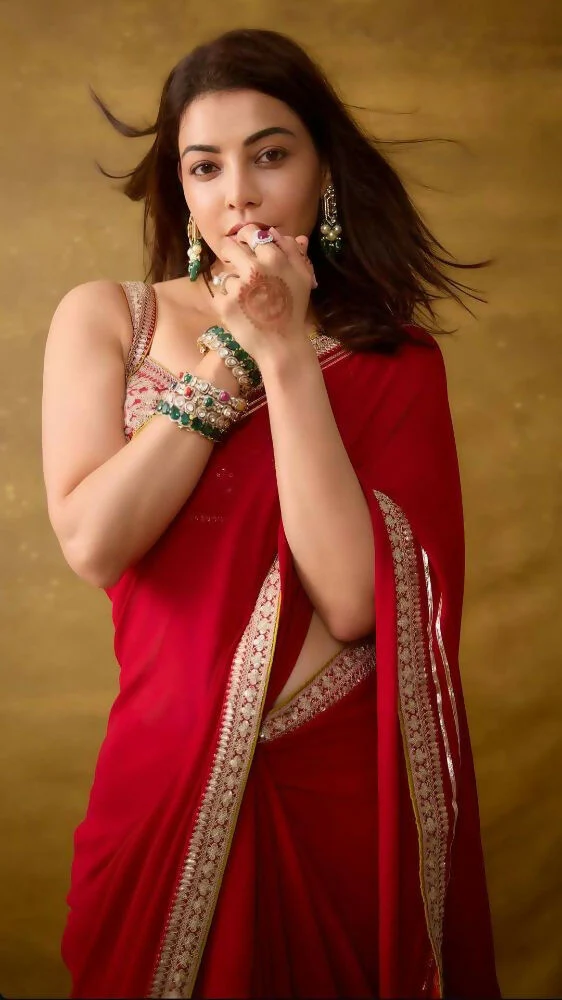 Joban Fashion Red Fandy Satin Silk Party Wear Sarees - Image 6
