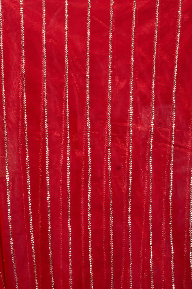 Joban Fashion Red Net Party Wear Sarees - Image 6