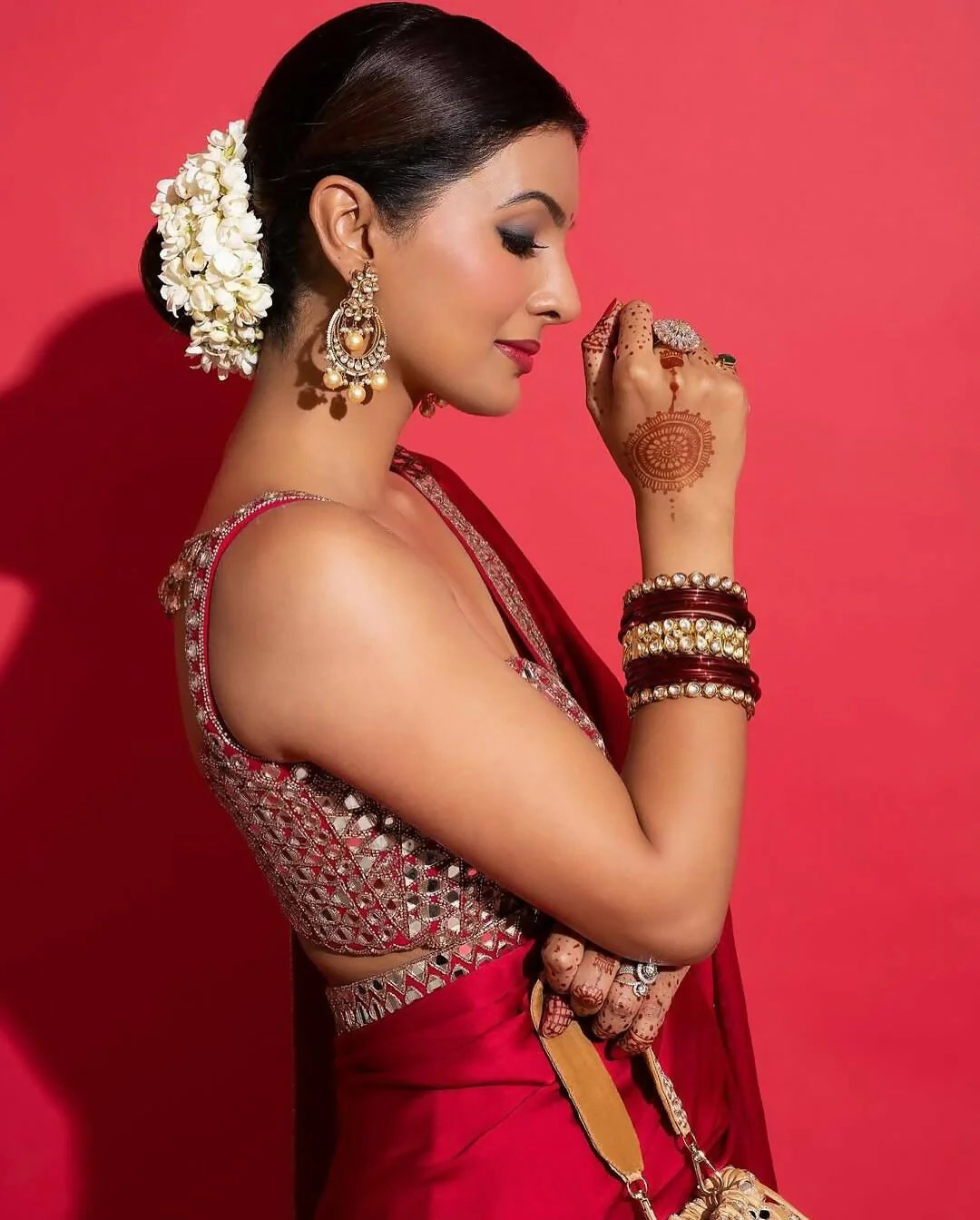 Joban Fashion Red Rangoli silk Party Wear Sarees - Image 7