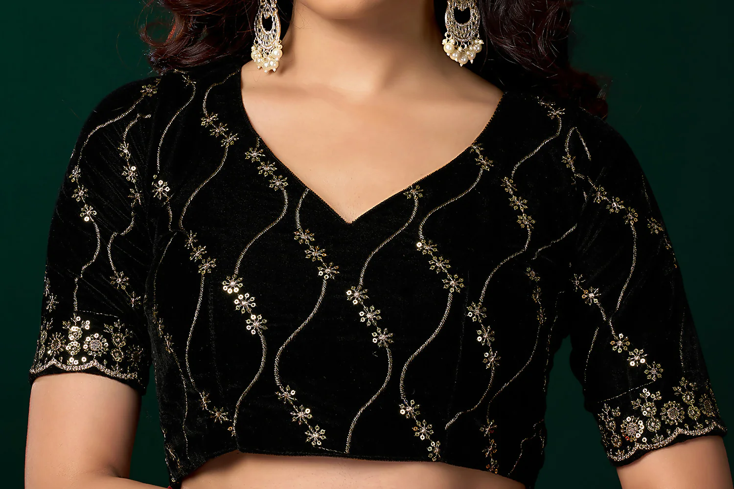 Joban Fashion Wine Net Party Wear Sarees - Image 4