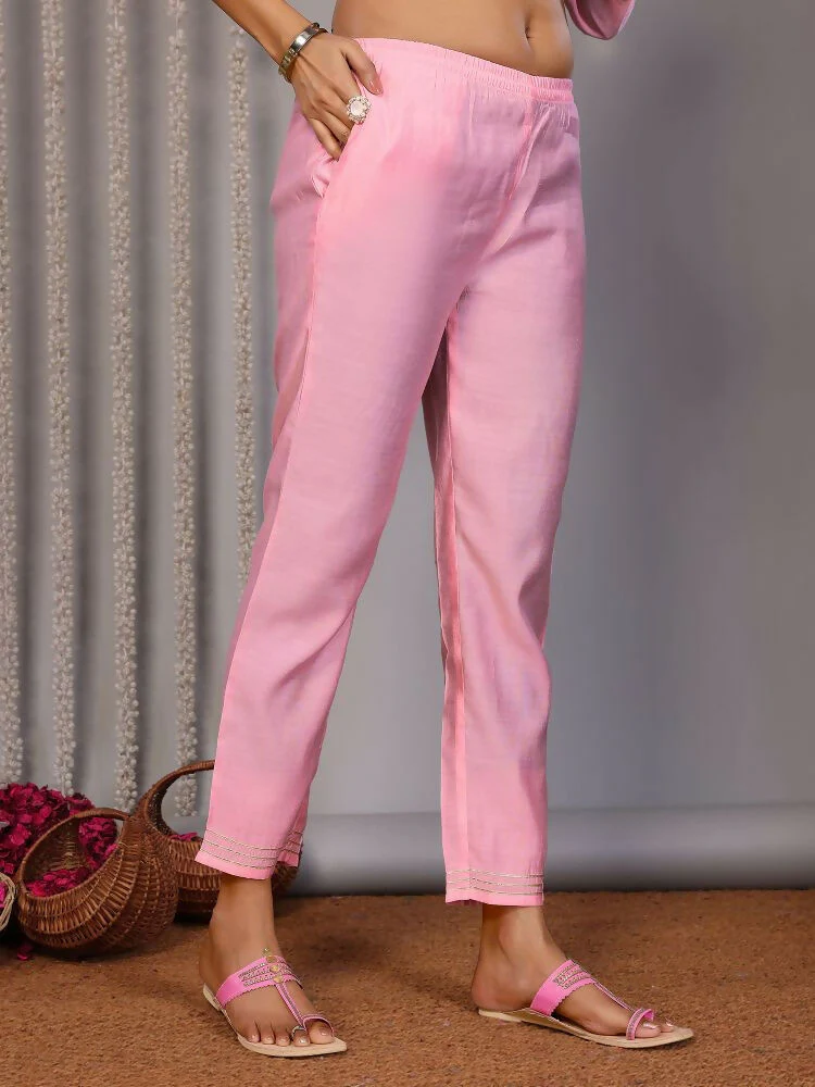 Joban Fashion Women Light Pink Roman Embroidery Stitched Kurta Set - Image 6