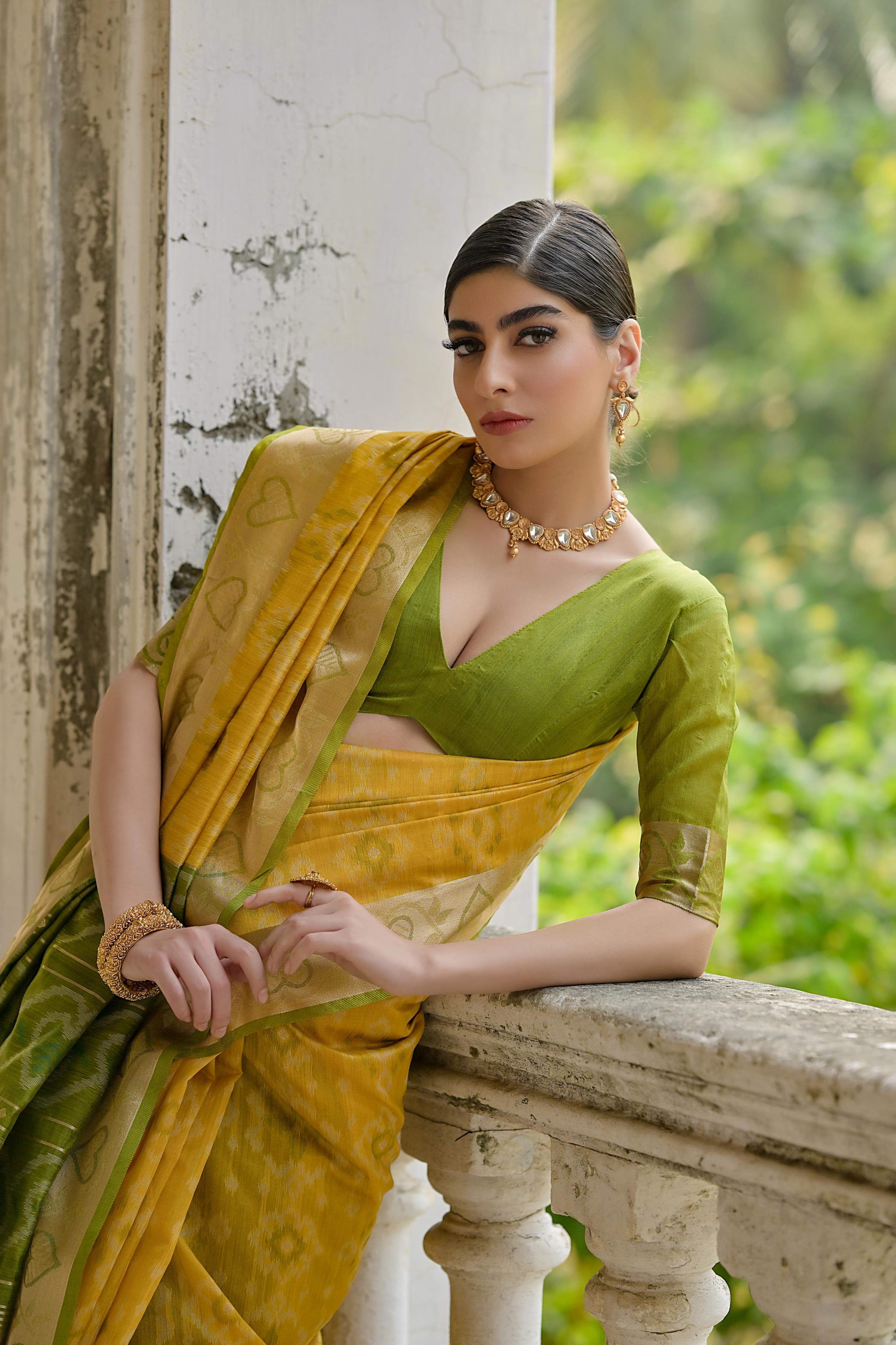 Jyoti Fashion Women's Yellow Soft Raw Silk Zari Woven Saree with Blouse - Image 2