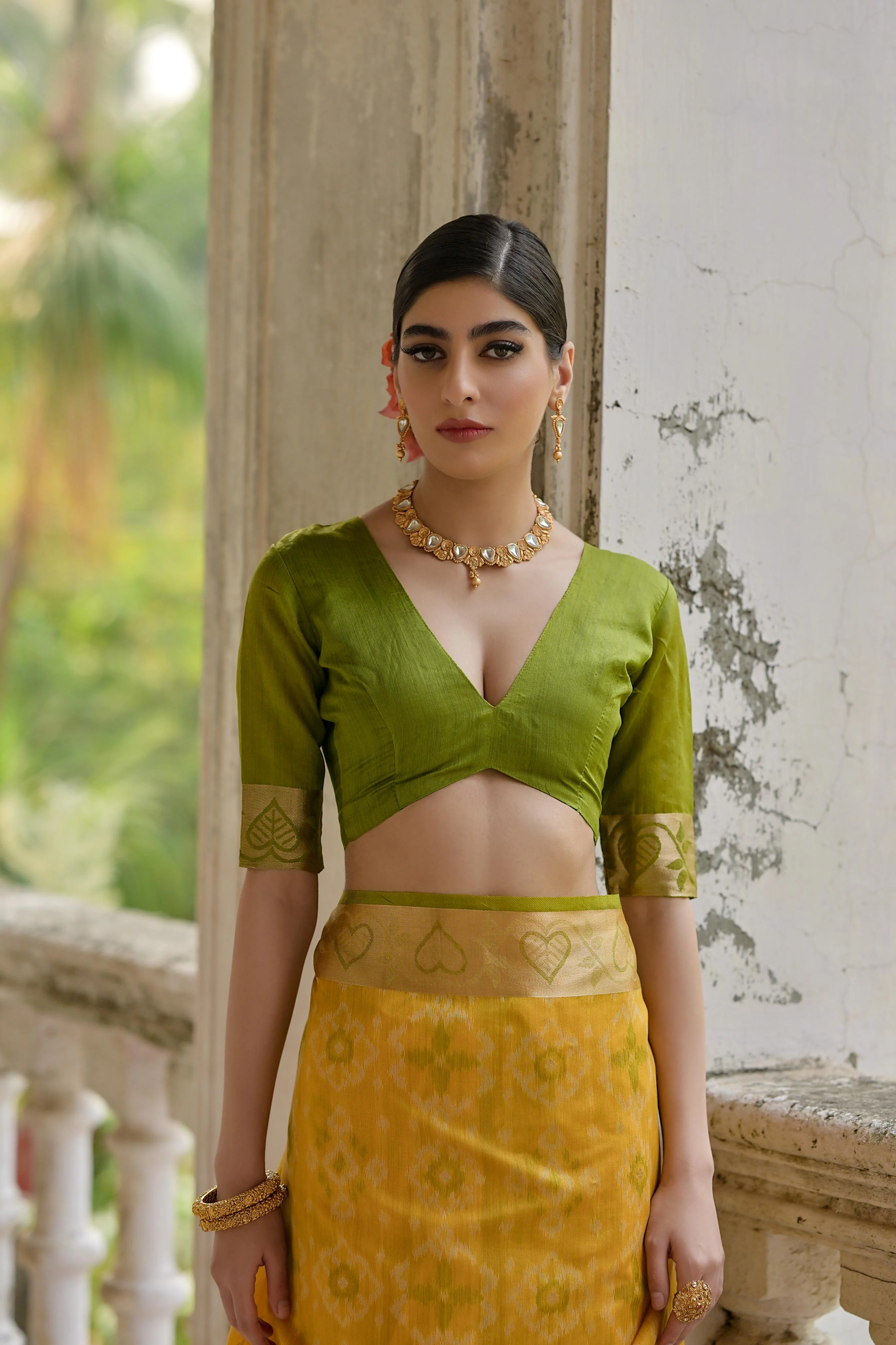 Jyoti Fashion Women's Yellow Soft Raw Silk Zari Woven Saree with Blouse - Image 3