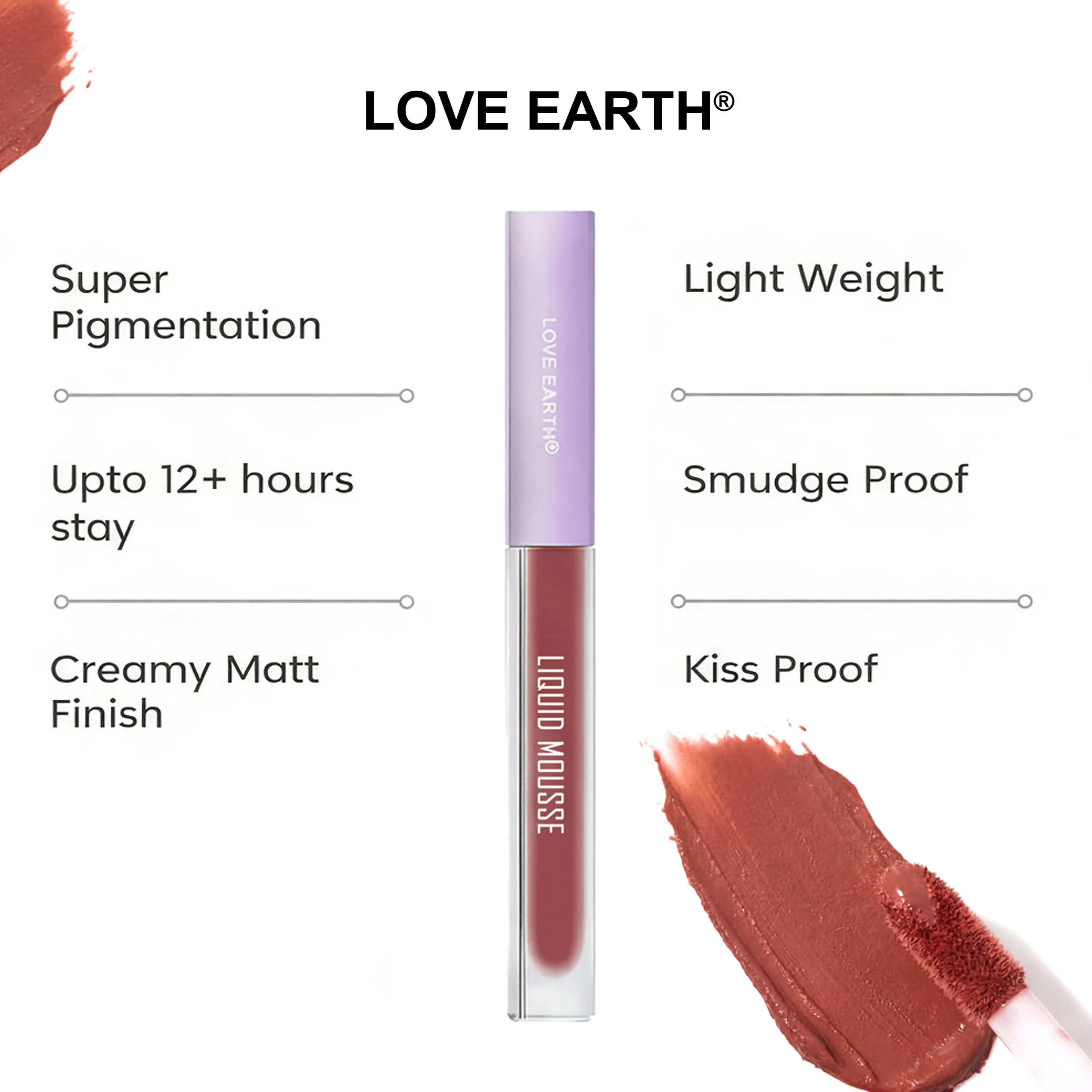 Love Earth Liquid Mousse Lipstick 3.O Matte Finish - Image 3