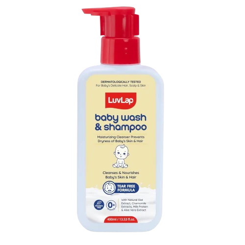 LuvLap Baby Wash & Shampoo with Chamomile, Milk Protein, Oatmeal & Shea Butter