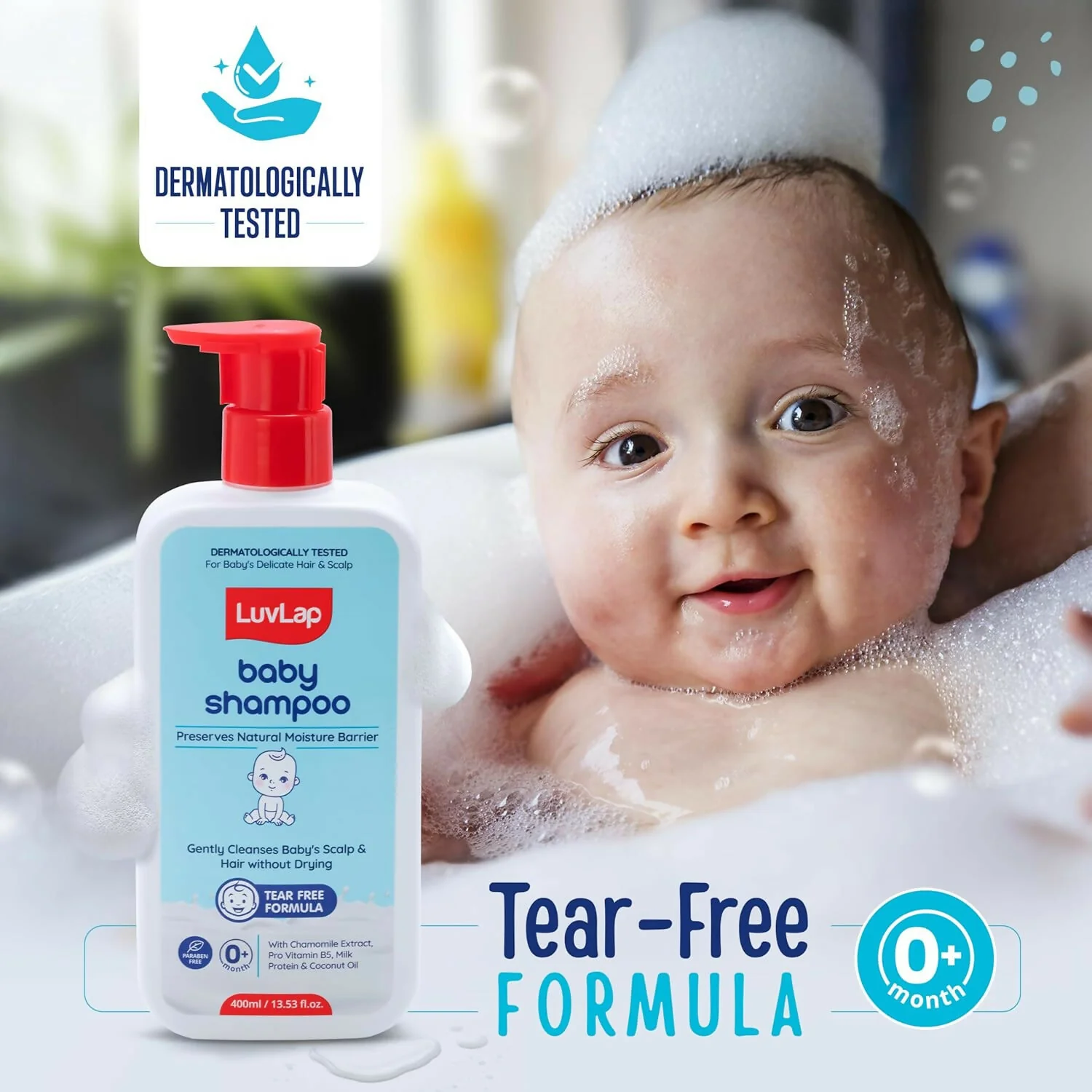 LuvLap Milky Soft Baby Shampoo with Milk Protein, Vitamin E & Coconut Oil, Shea Butter & Chamomile - Image 6