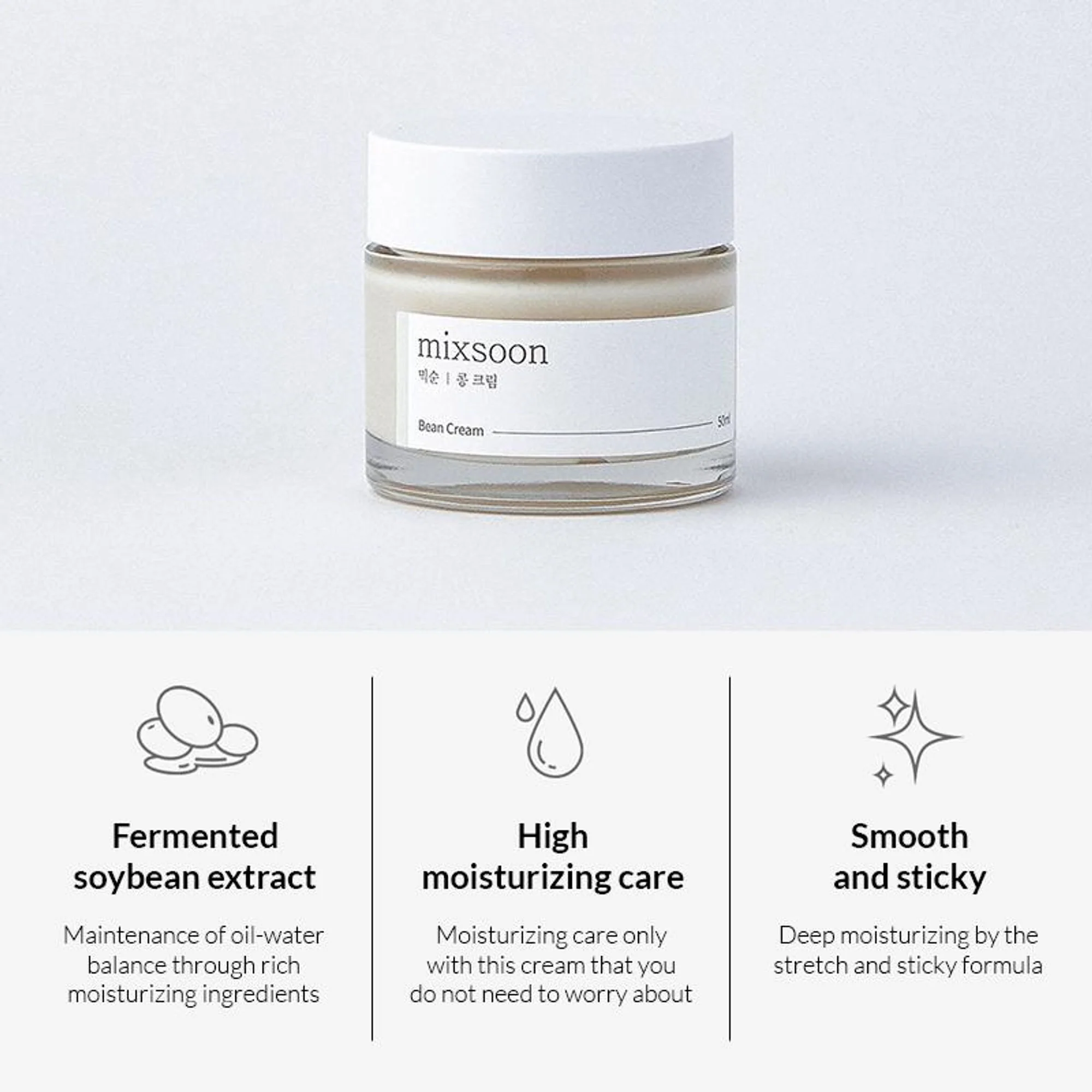 Mixsoon Bean Cream, Deep Hydration, Brightens Dull Skin & Nourishes with Fermented Beans - Image 4