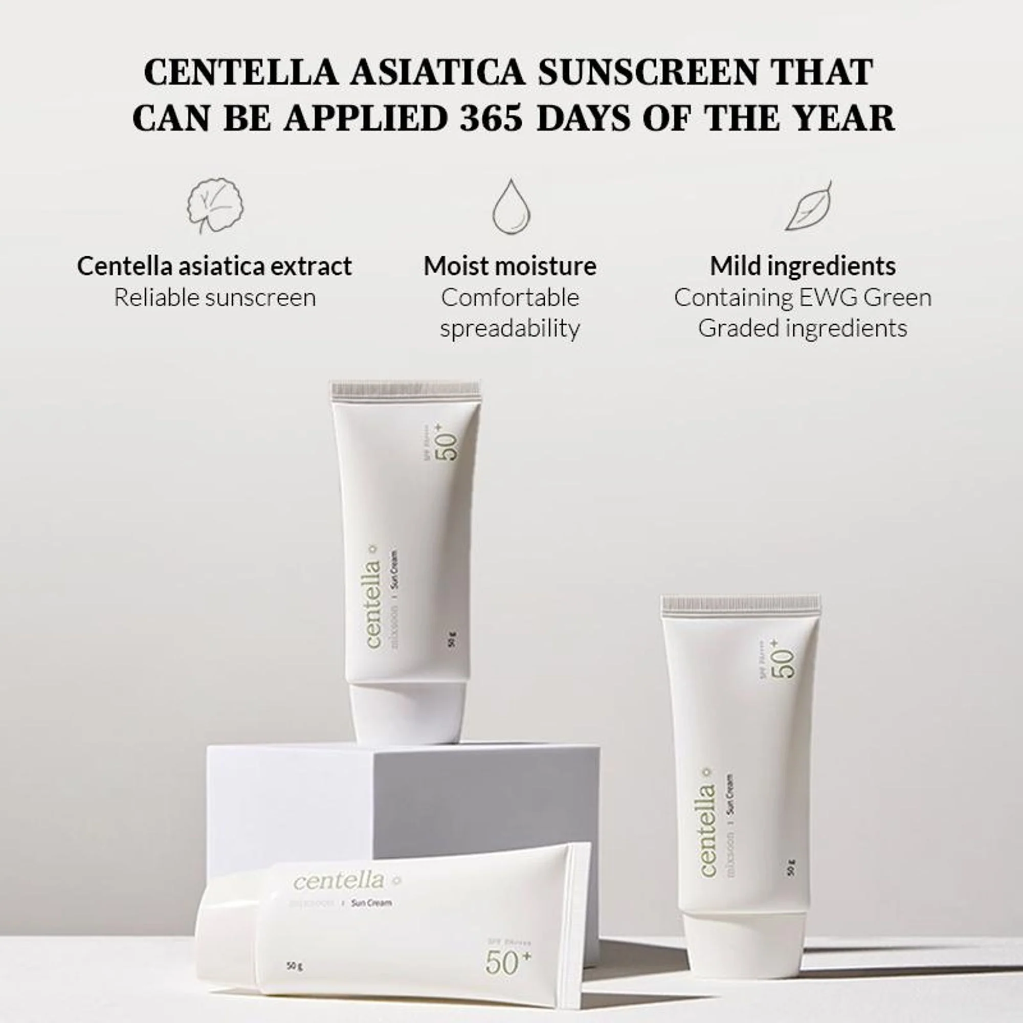 Mixsoon Centella Sun Cream, Calms Redness, Protects & Soothes Sensitive Skin - Image 4