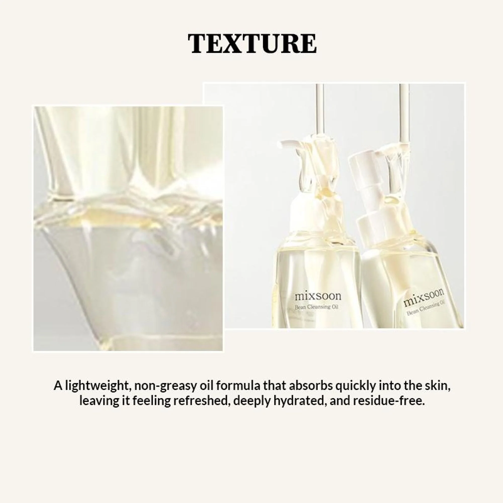 Mixsoon Korean Bean Cleansing Oil, Removes Makeup, Nourishes & Hydrates Skin - Image 3