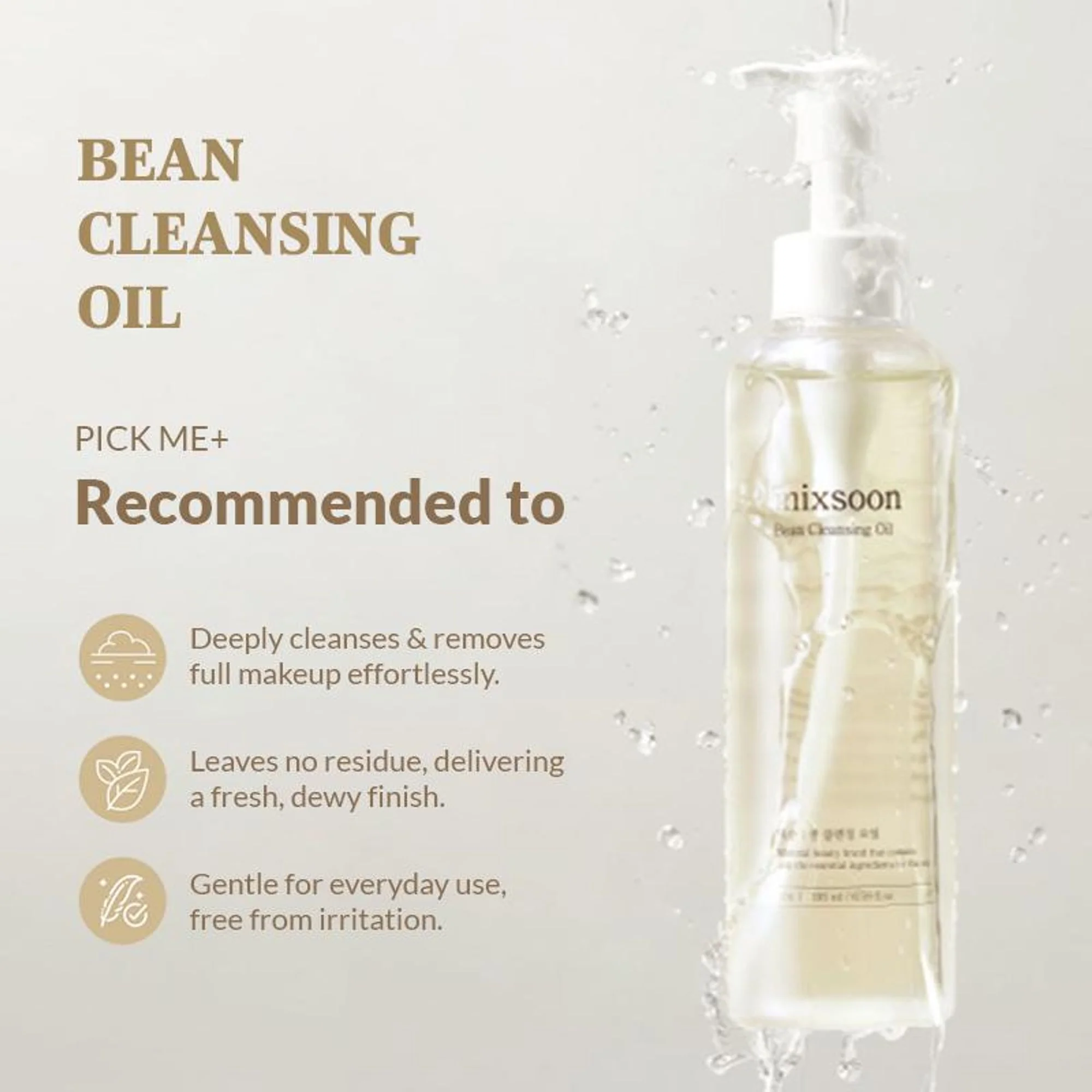 Mixsoon Korean Bean Cleansing Oil, Removes Makeup, Nourishes & Hydrates Skin - Image 4
