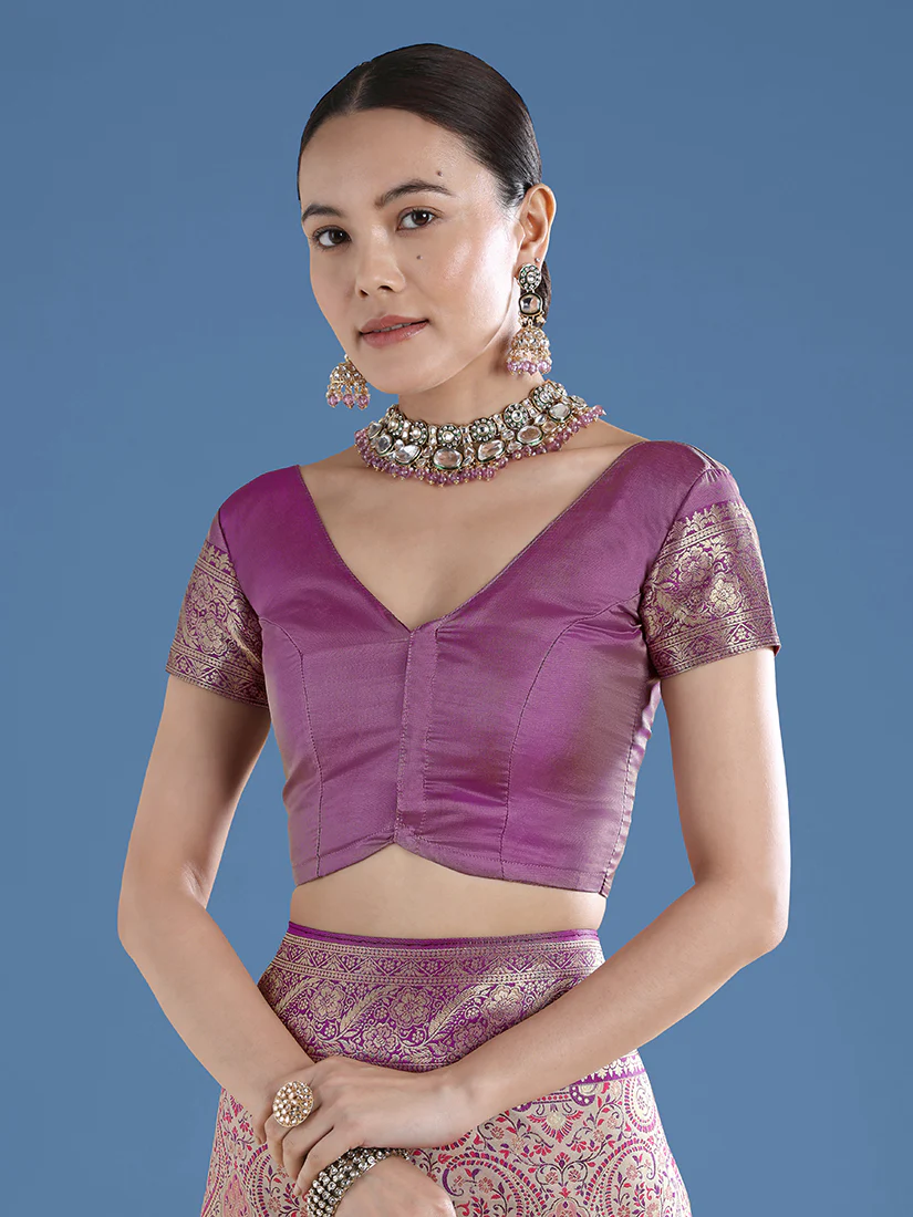 Monjolika Fashion Beige Banarasi Silk Saree With Traditional Paisley Weaves - Image 6