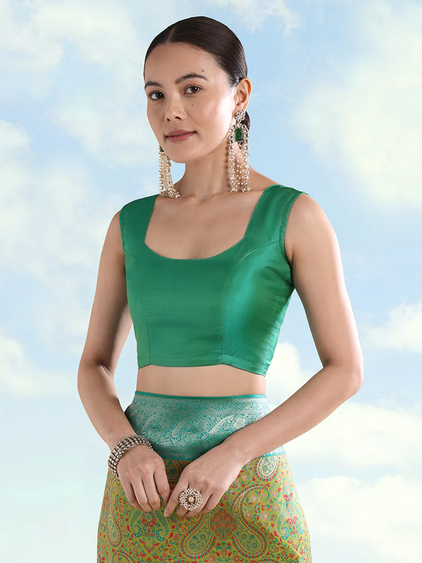 Monjolika Fashion Lemon Green Banarasi Silk Saree With Traditional Paisley Weaves - Image 6