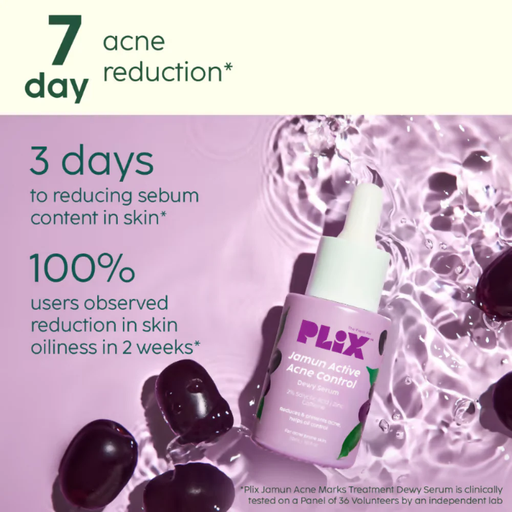 PLIX The Plant Fix 2% Salicylic Acid Active Acne Control Serum & Acne Buster Moisturizer Combo - Image 13