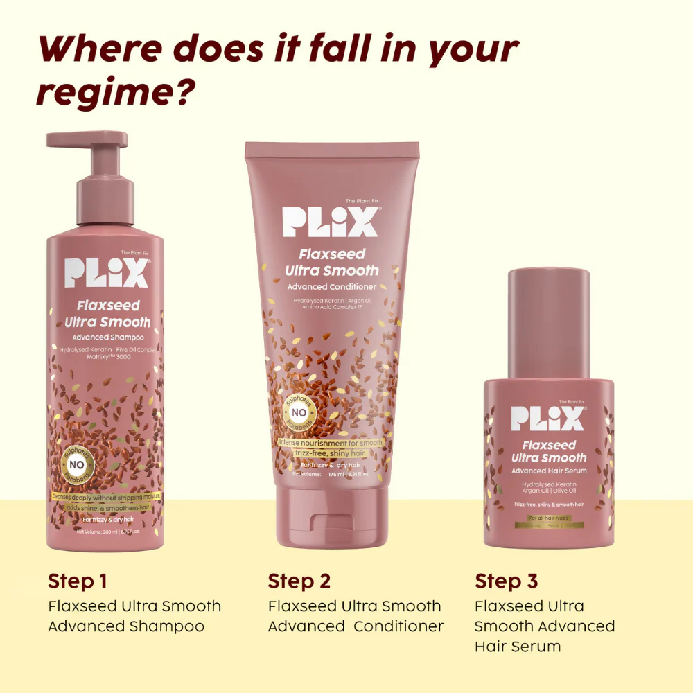 PLIX The Plant Fix Flaxseed Keratin Smoothening Anti-Frizz Serum - Image 8