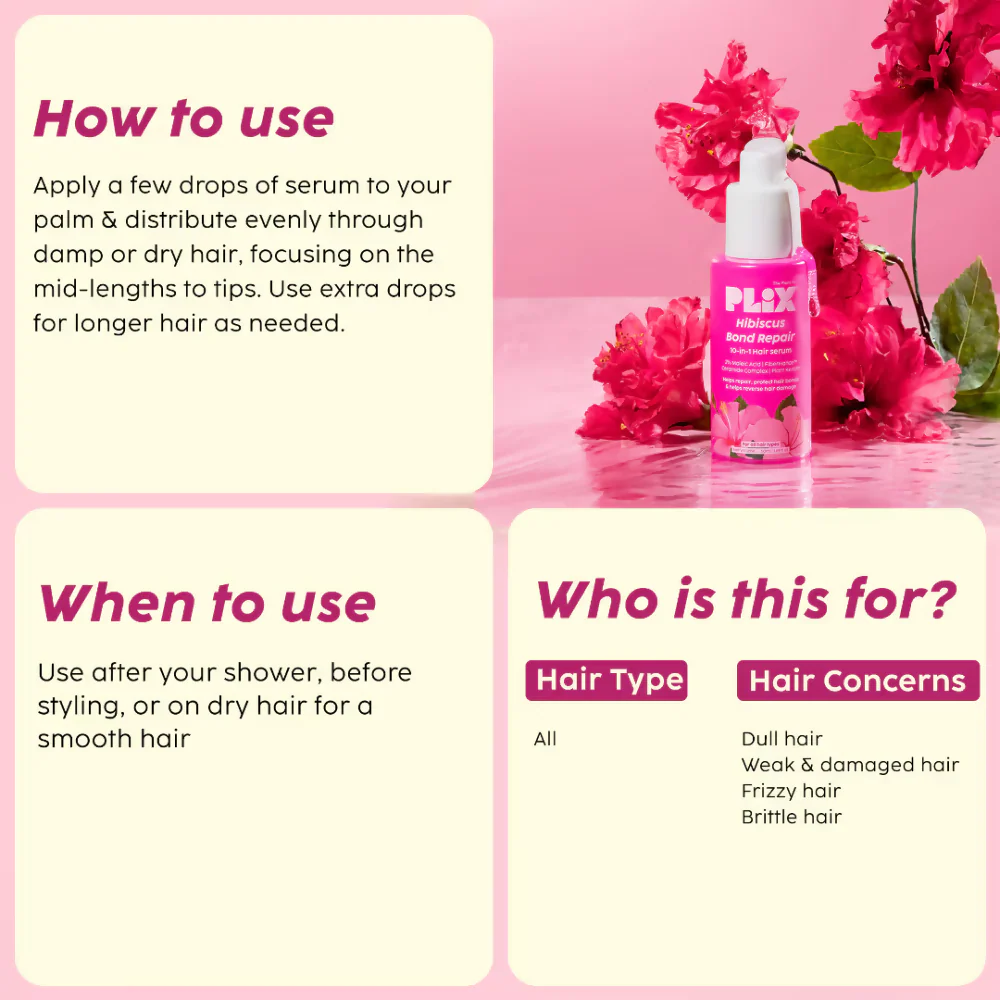 PLIX The Plant Fix Hibiscus Bond Repair 10-In-1 Hair Serum - Image 3